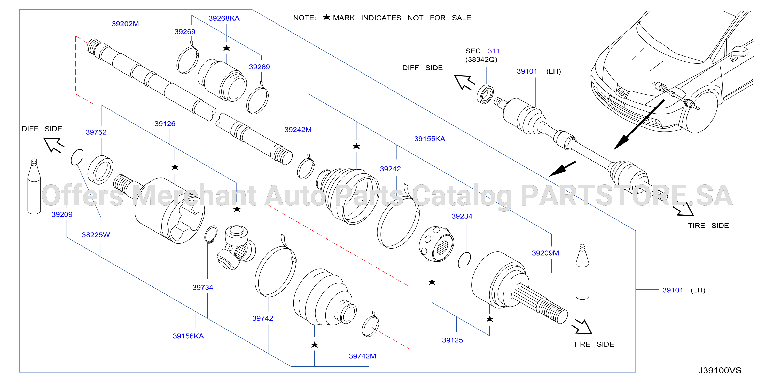 Front Drive Shaft Lh Side