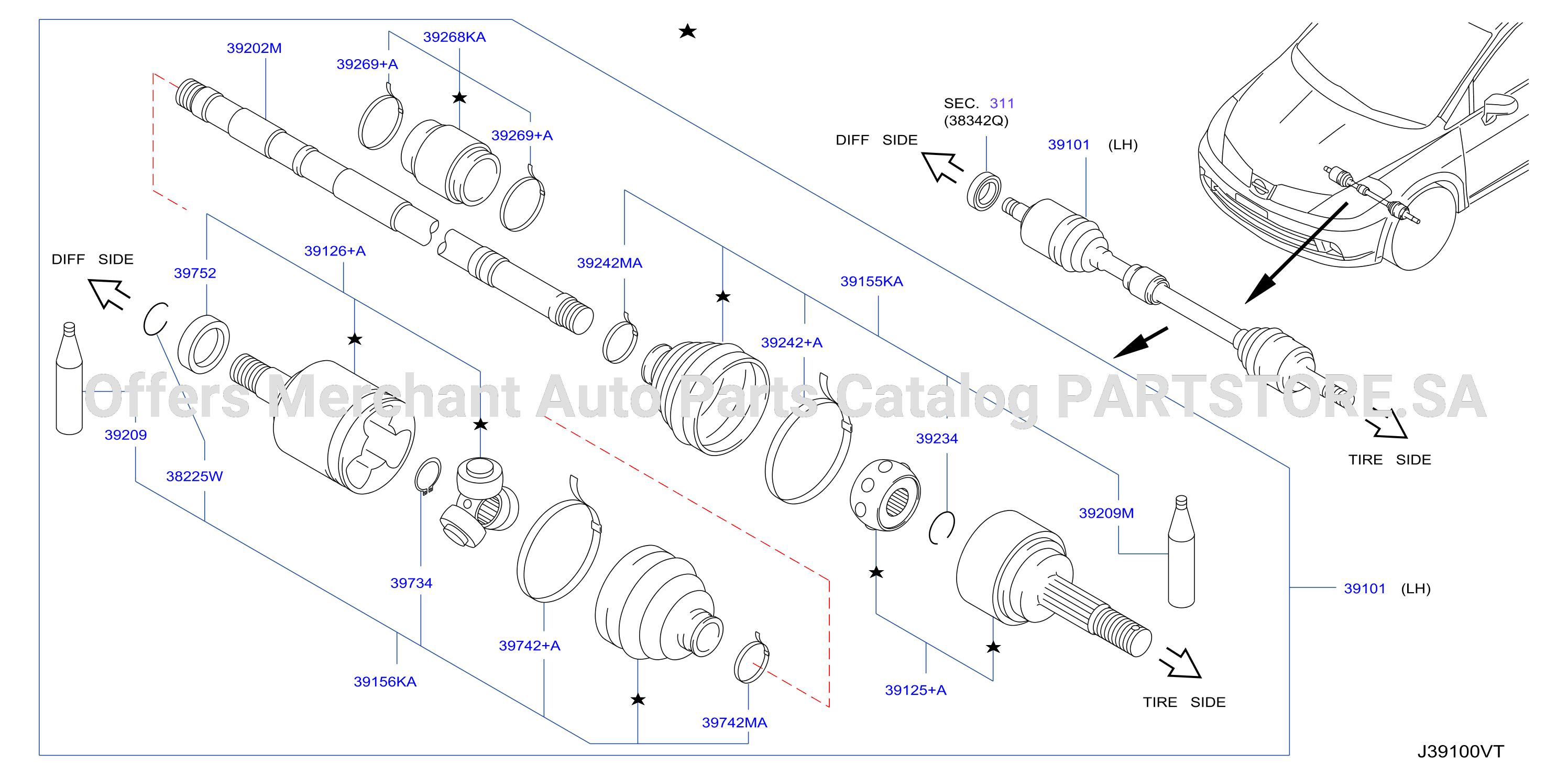 Front Drive Shaft Lh Side