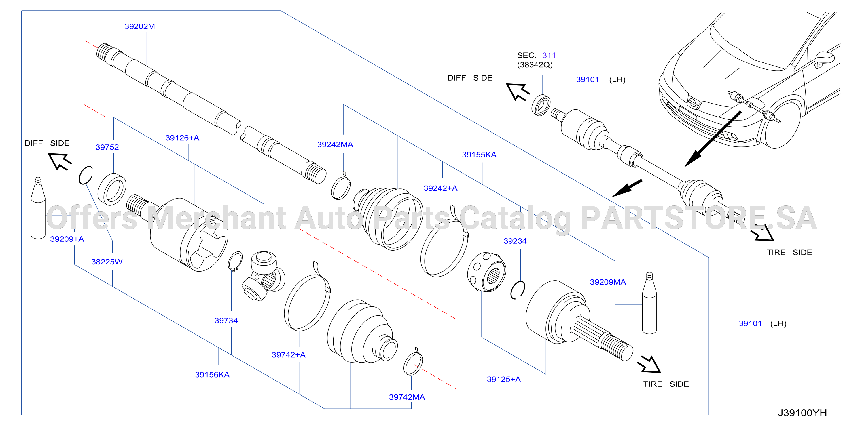 Front Drive Shaft Lh Side