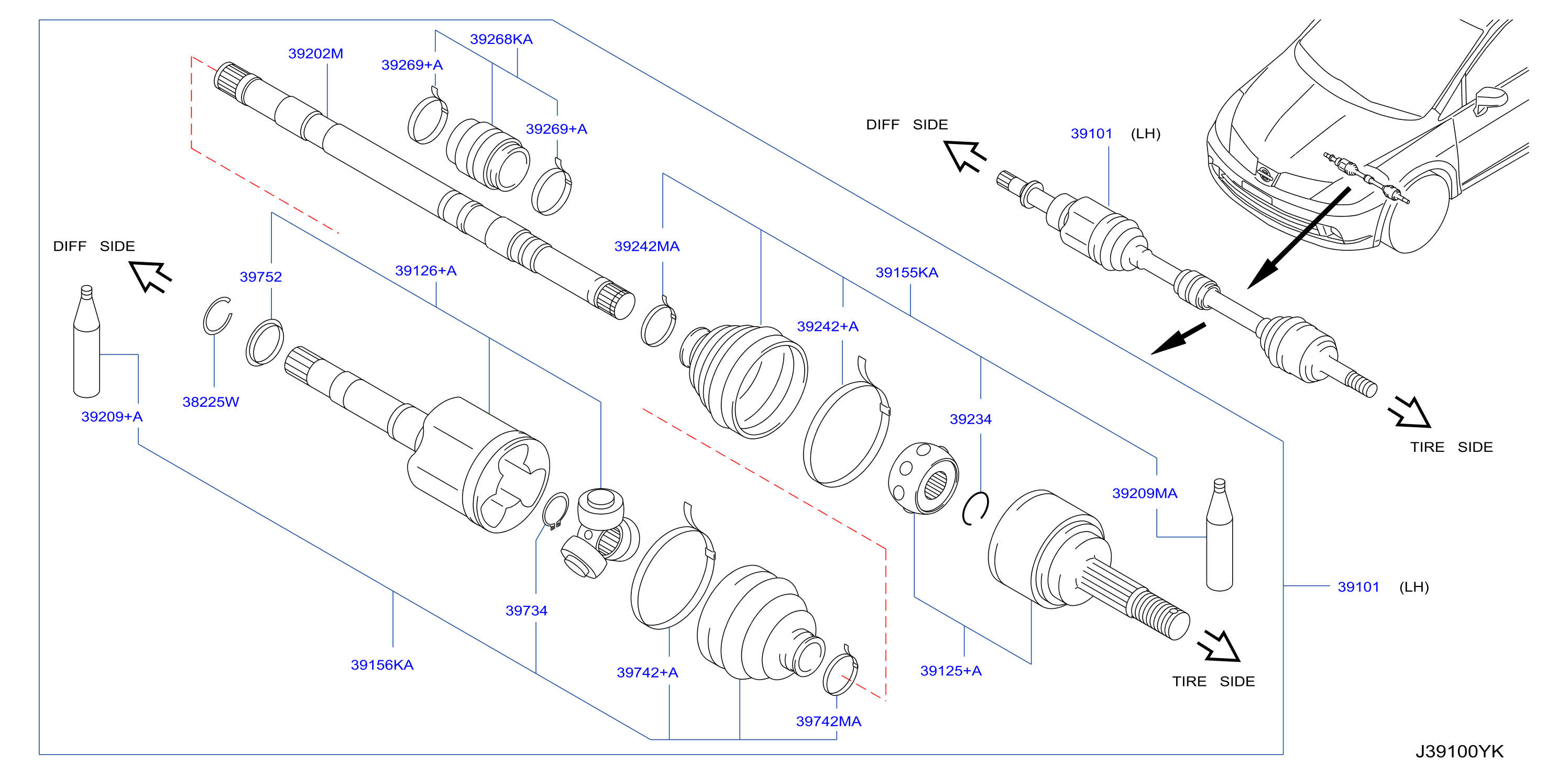 Front Drive Shaft Lh Side