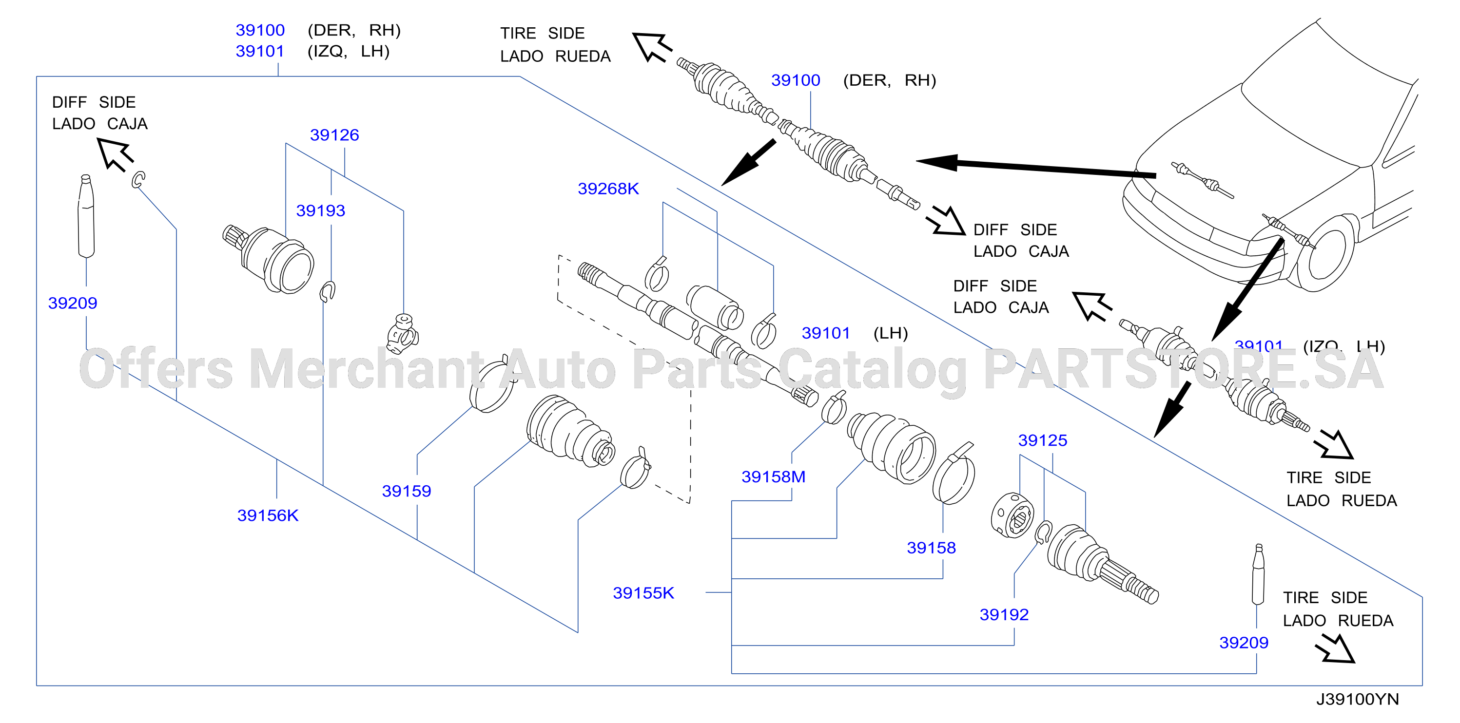Front Drive Shaft Importada