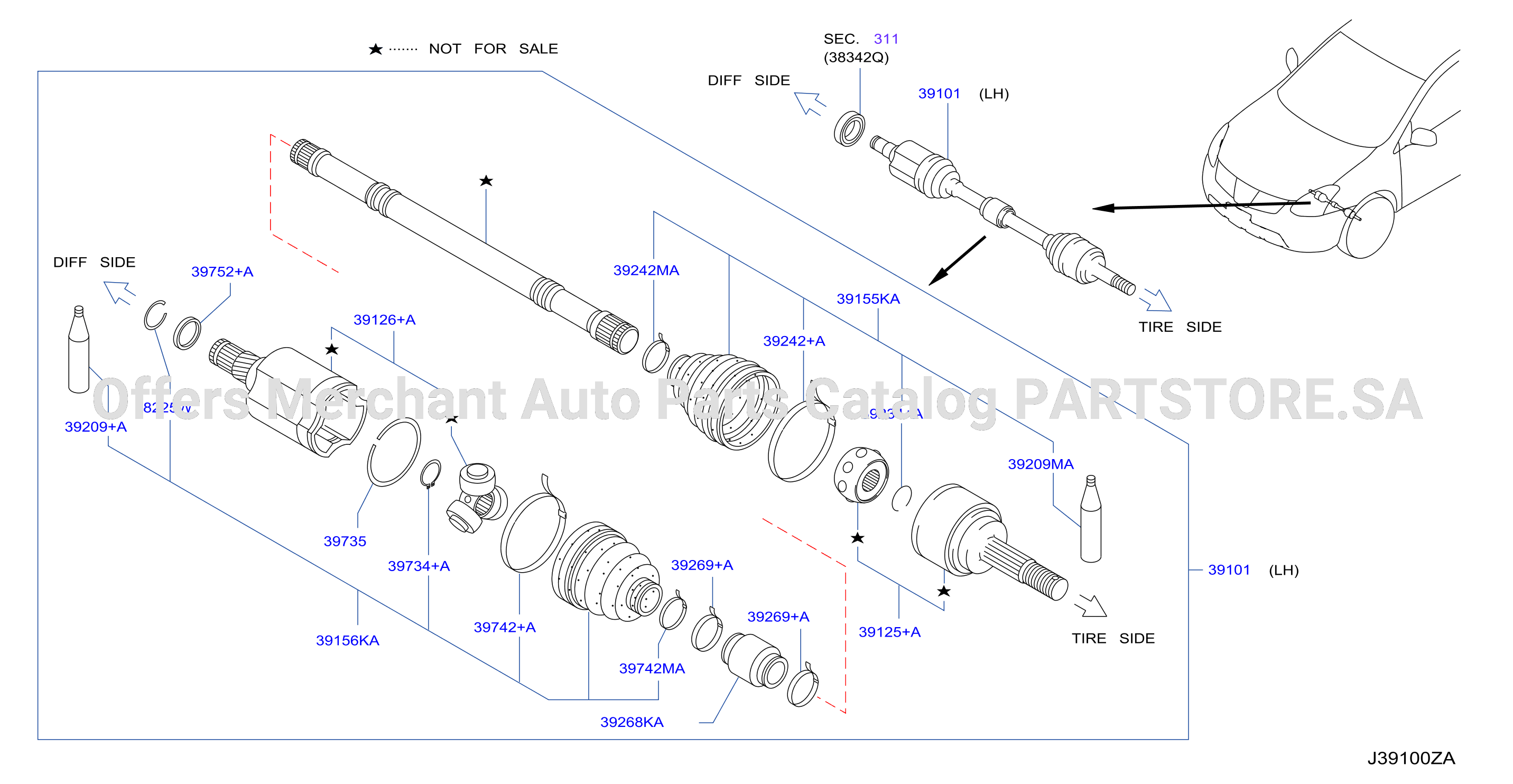 Front Drive Shaft Lh Side