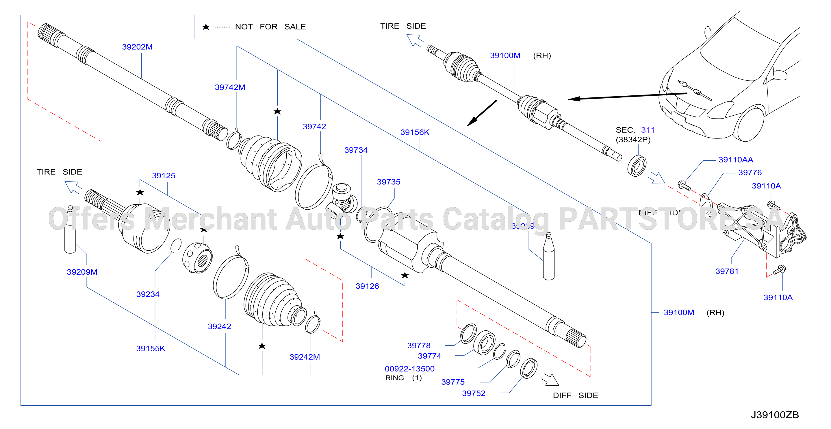 Front Drive Shaft Rh Side
