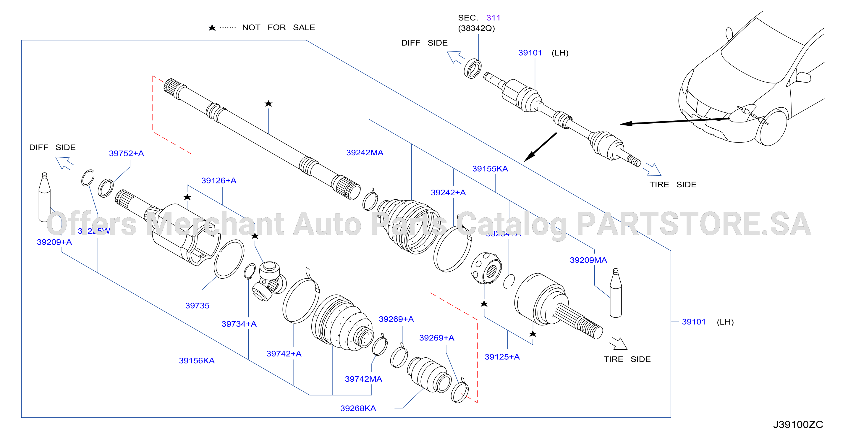 Front Drive Shaft Lh Side