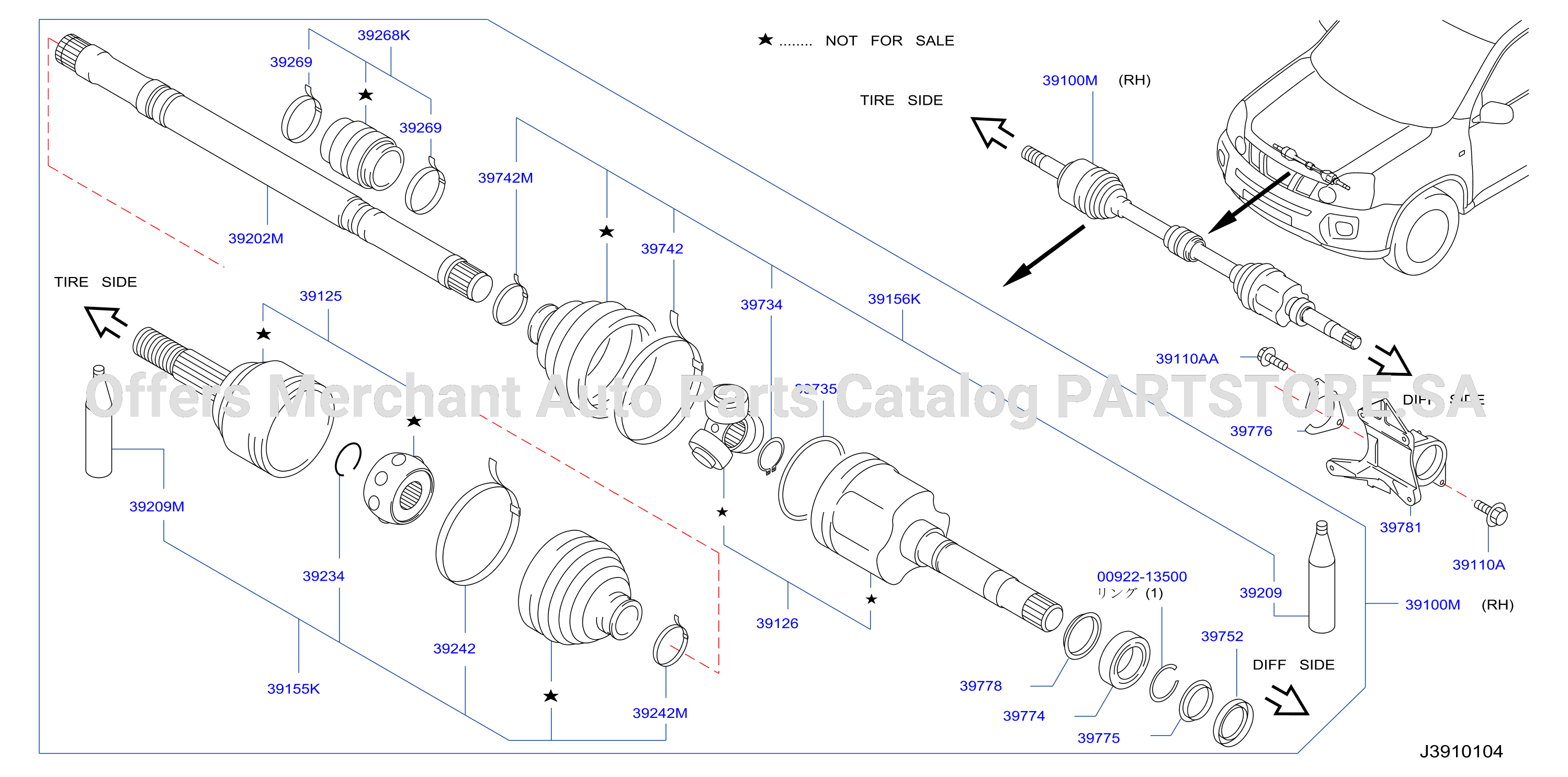 Front Drive Shaft Rh Side