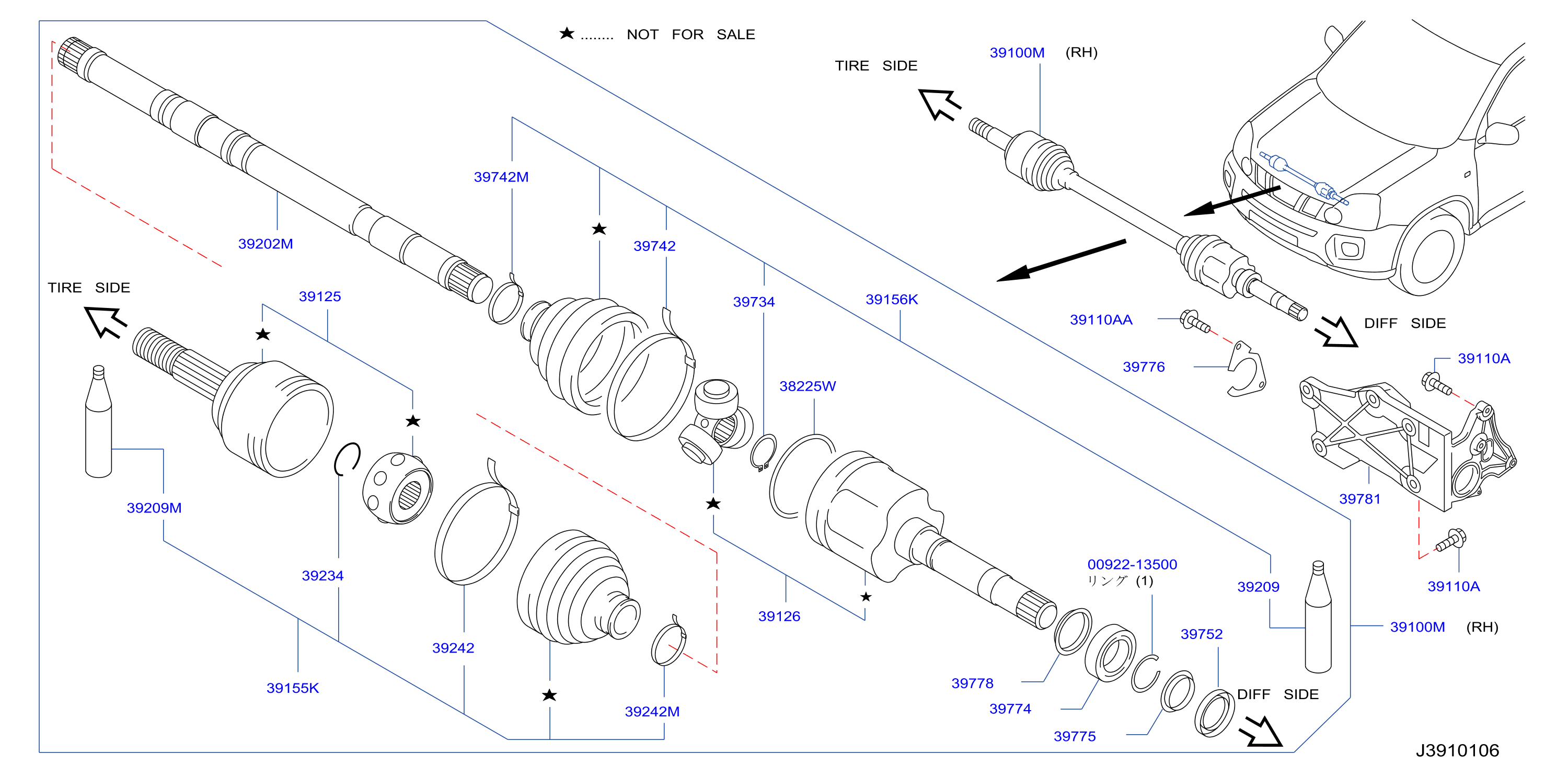 Front Drive Shaft Rh Side