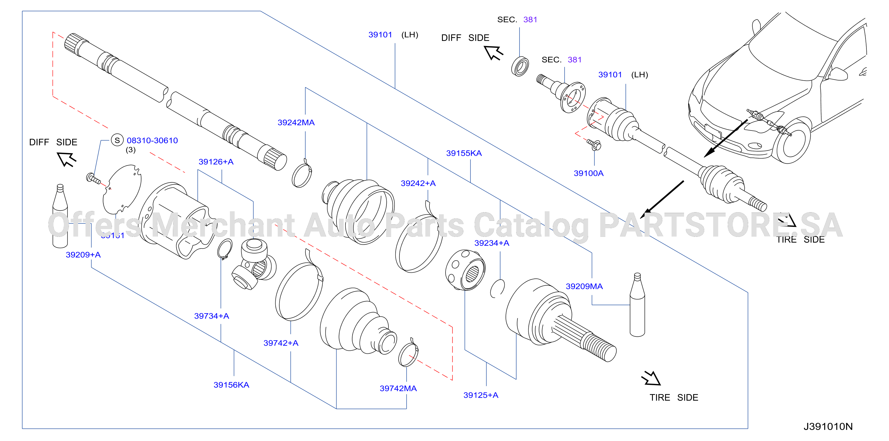Front Drive Shaft Lh Side