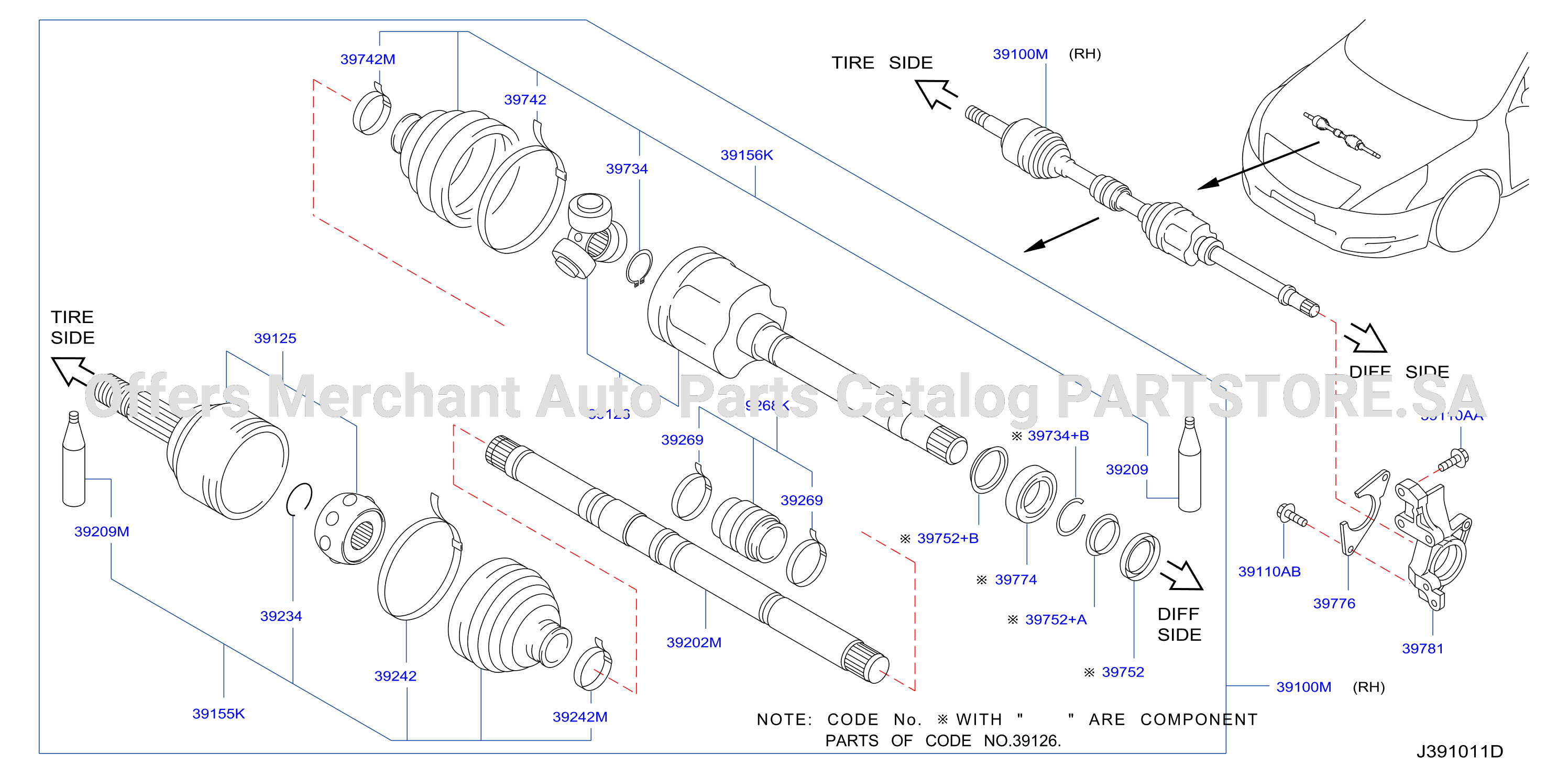 Front Drive Shaft Rh Side