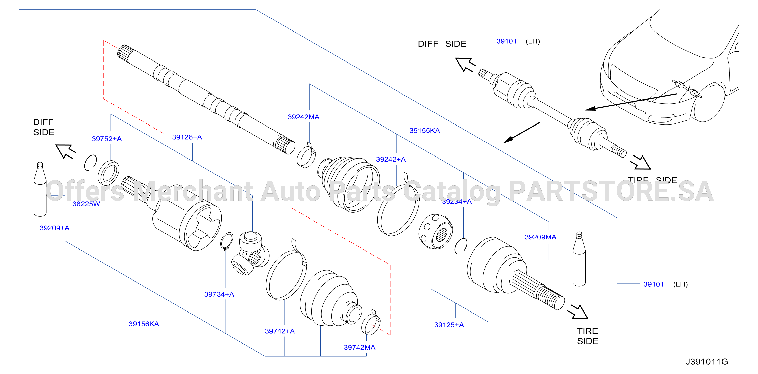 Front Drive Shaft Lh Side