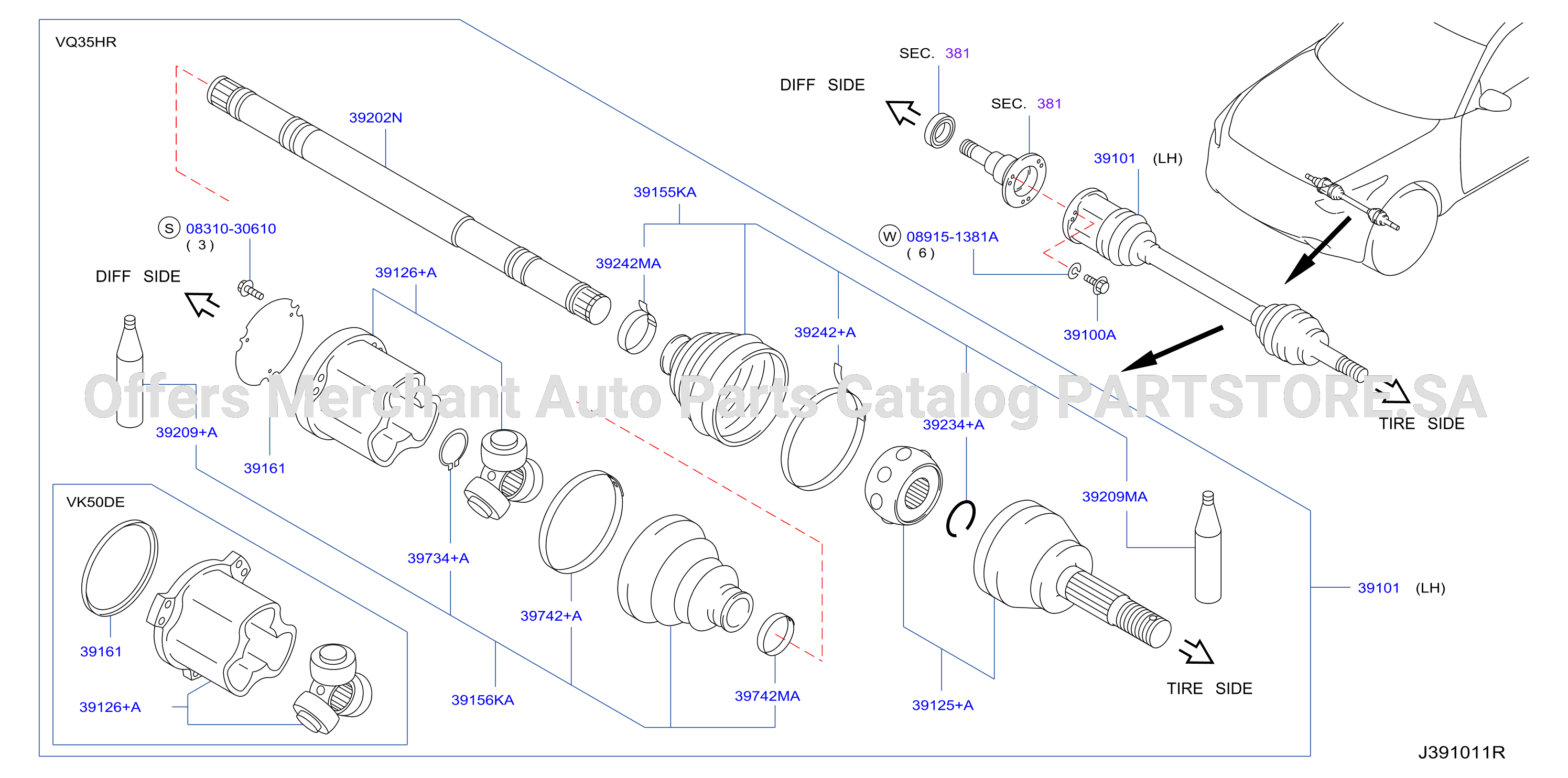 Front Drive Shaft Lh Side