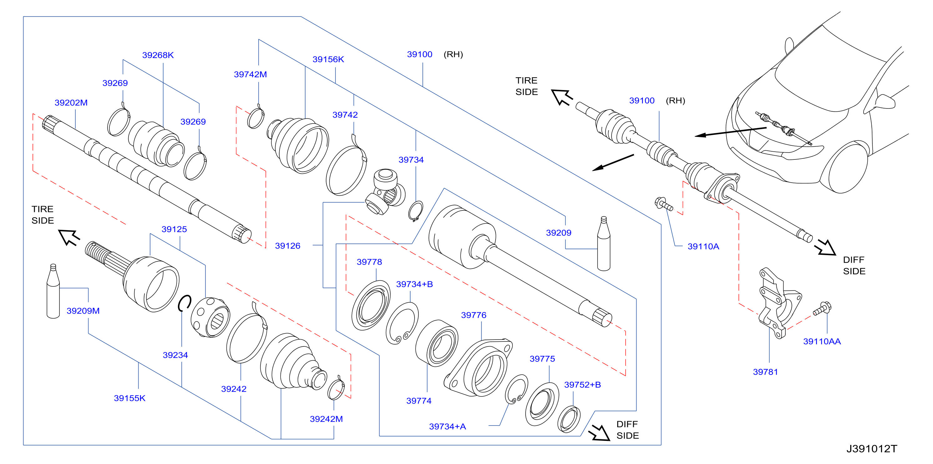 Front Drive Shaft Rh Side 2Wd