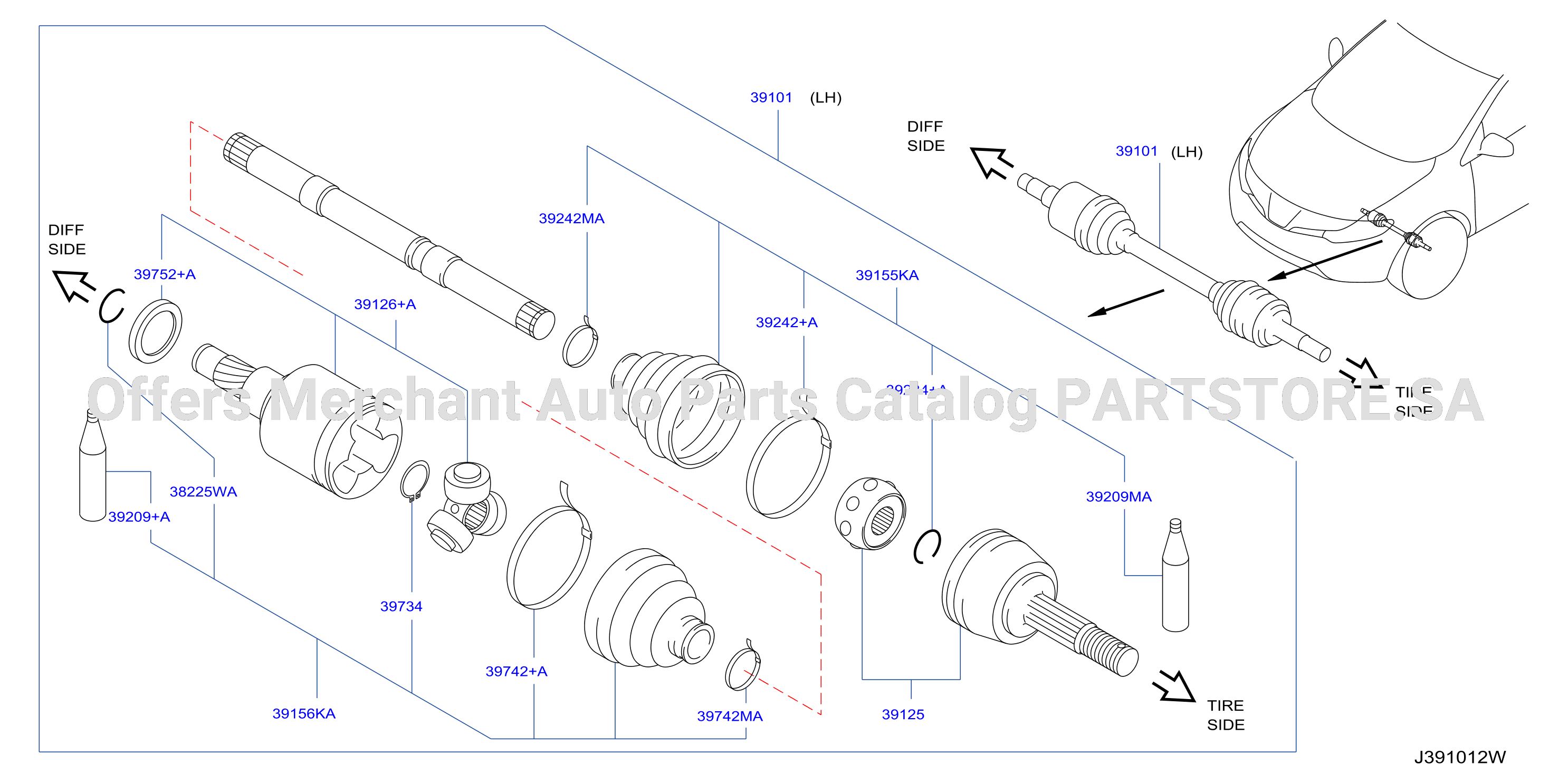 Front Drive Shaft Lh Side