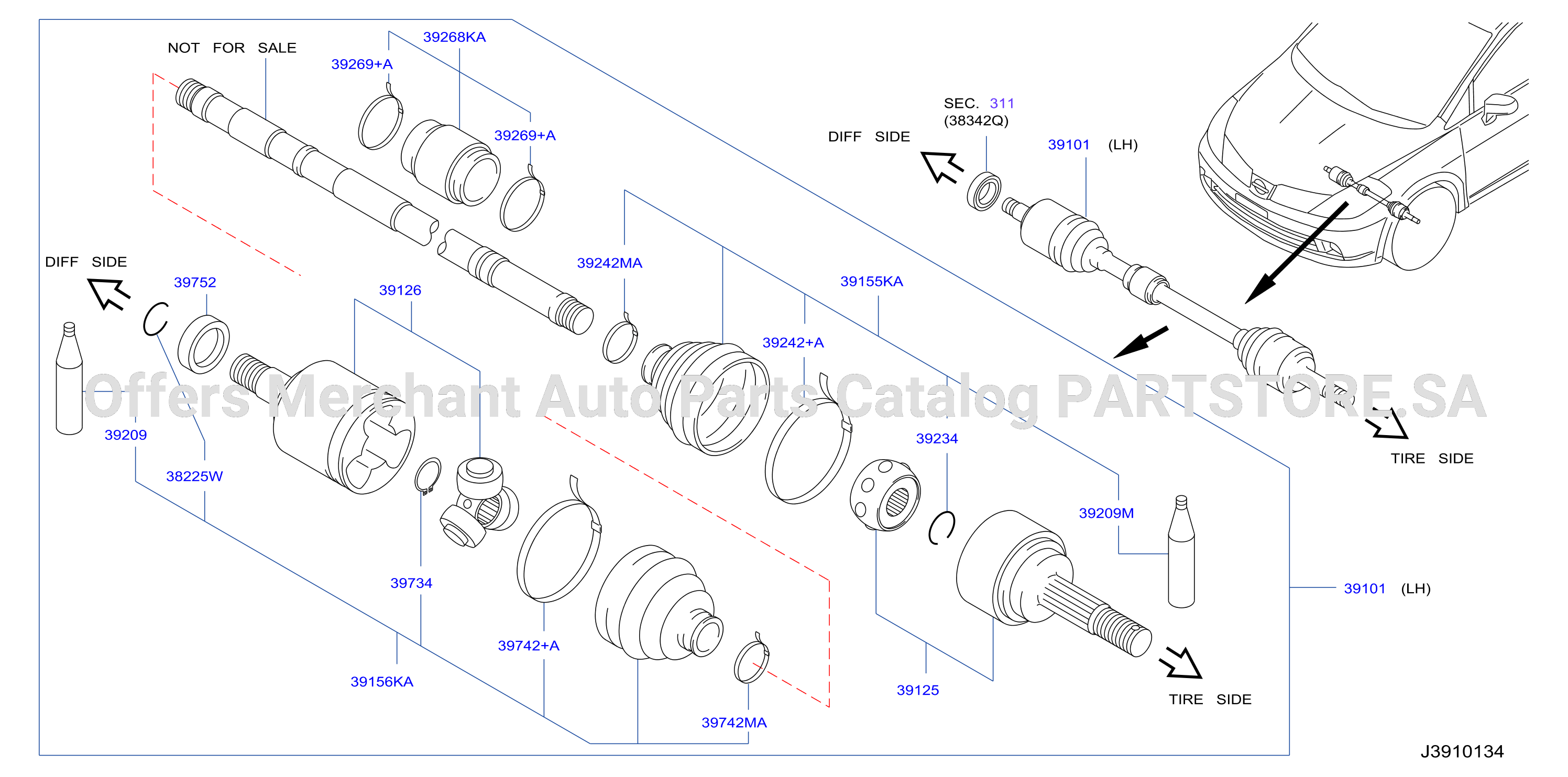 Front Drive Shaft Lh Side