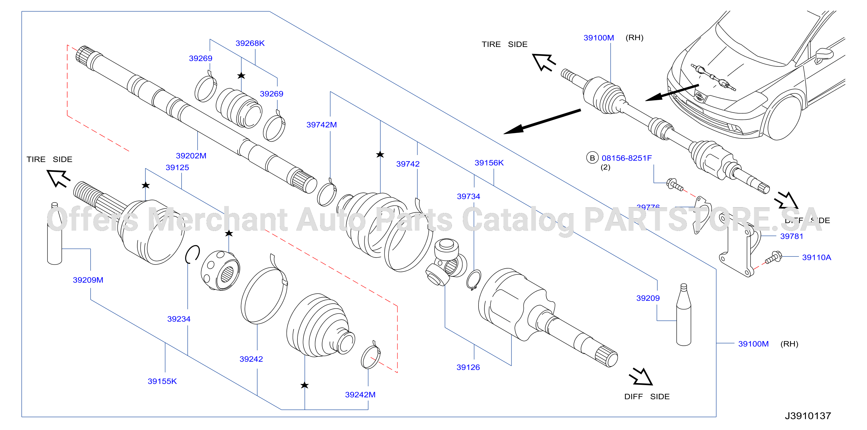 Front Drive Shaft Rh Side