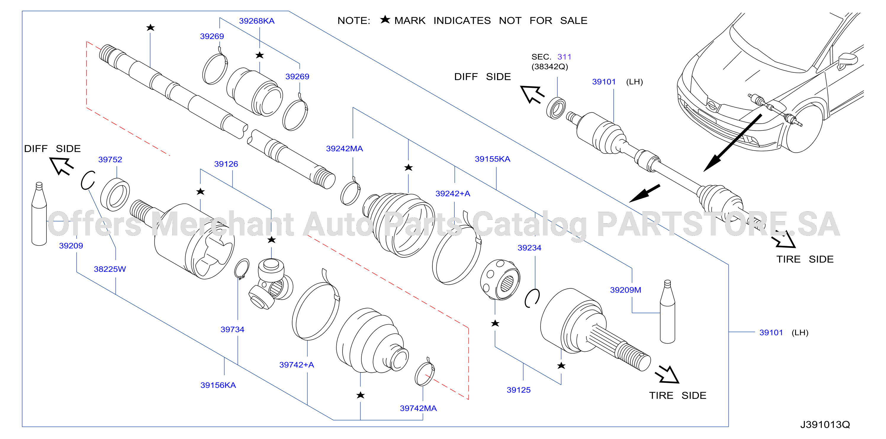 Front Drive Shaft Lh Side
