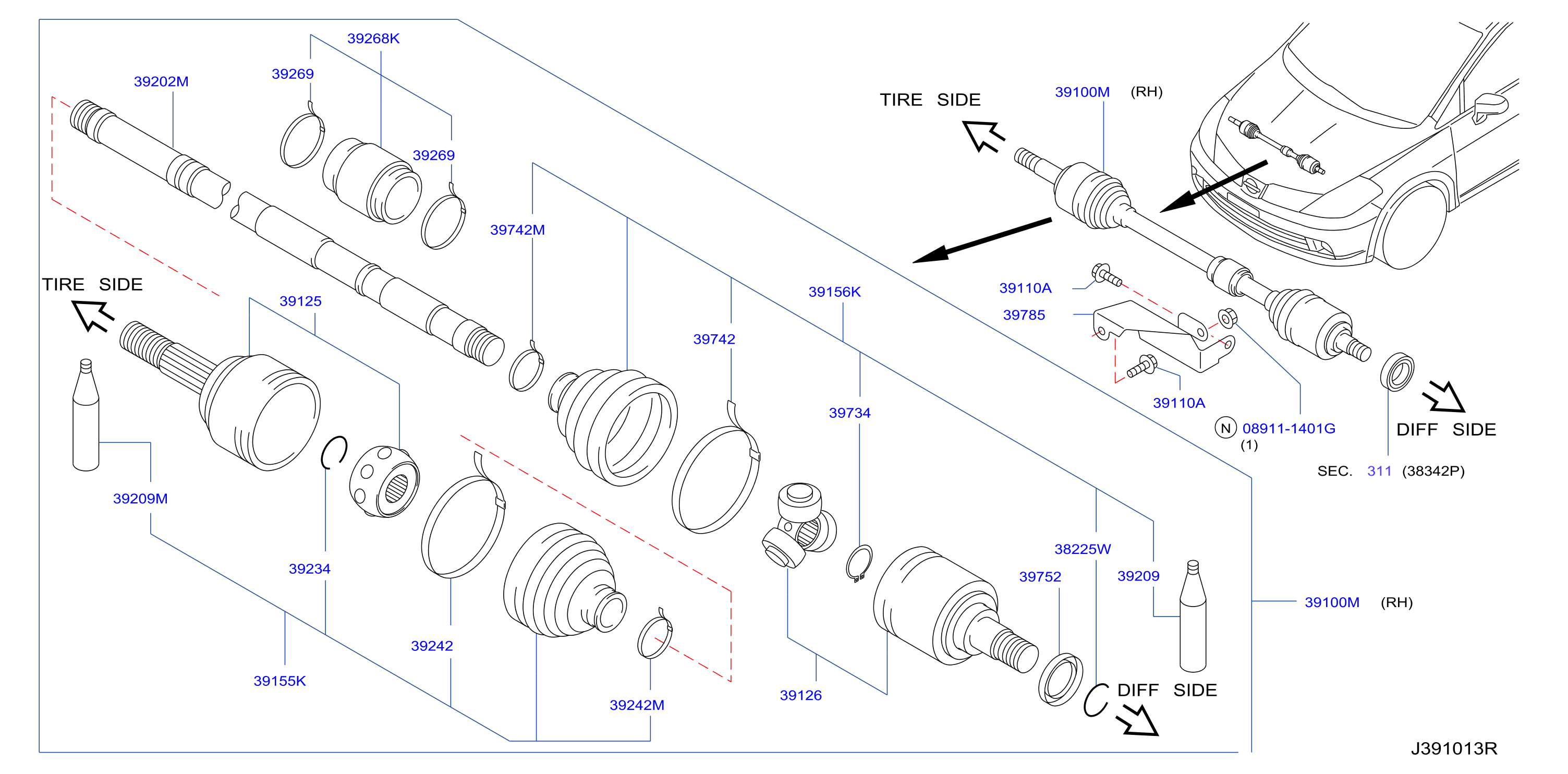 Front Drive Shaft Rh Side