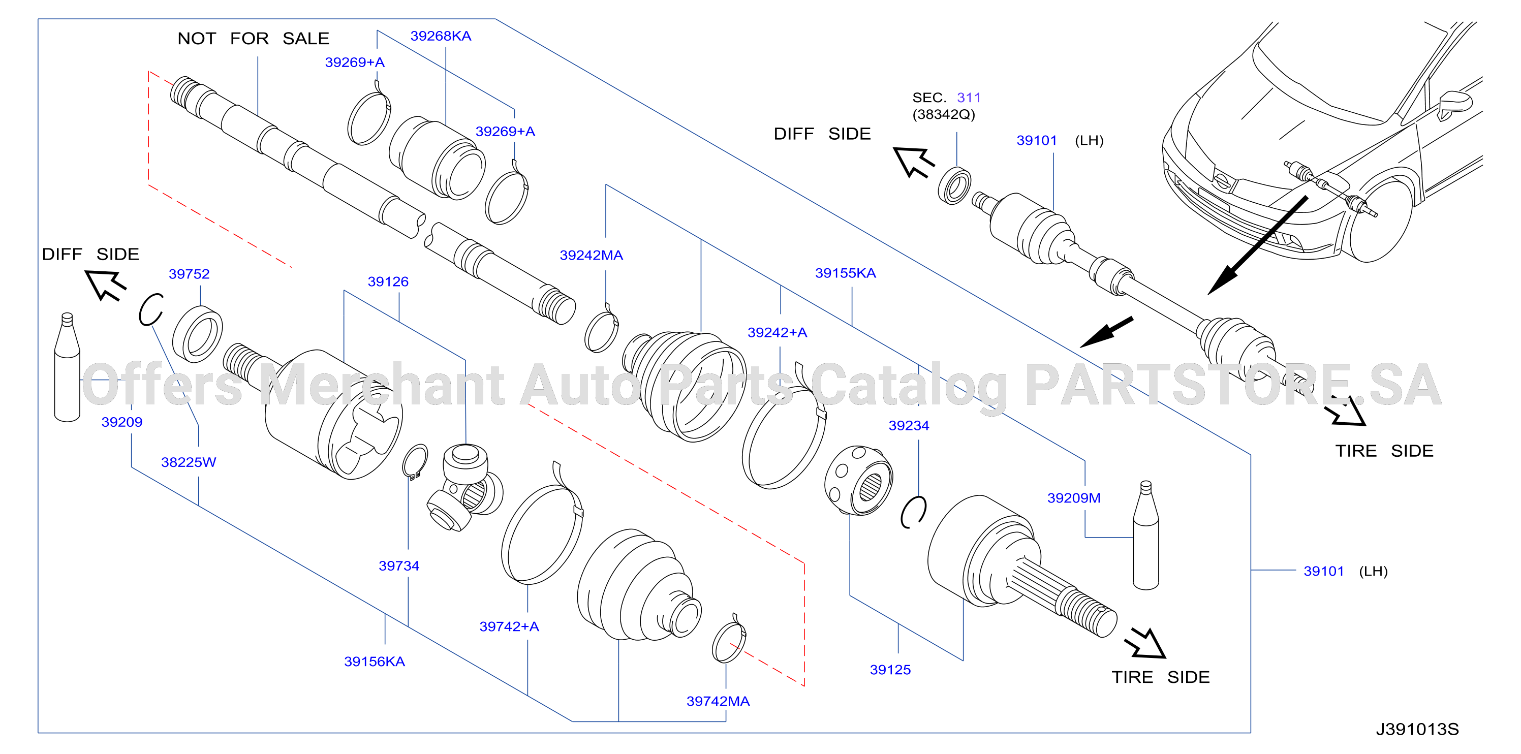 Front Drive Shaft Lh Side