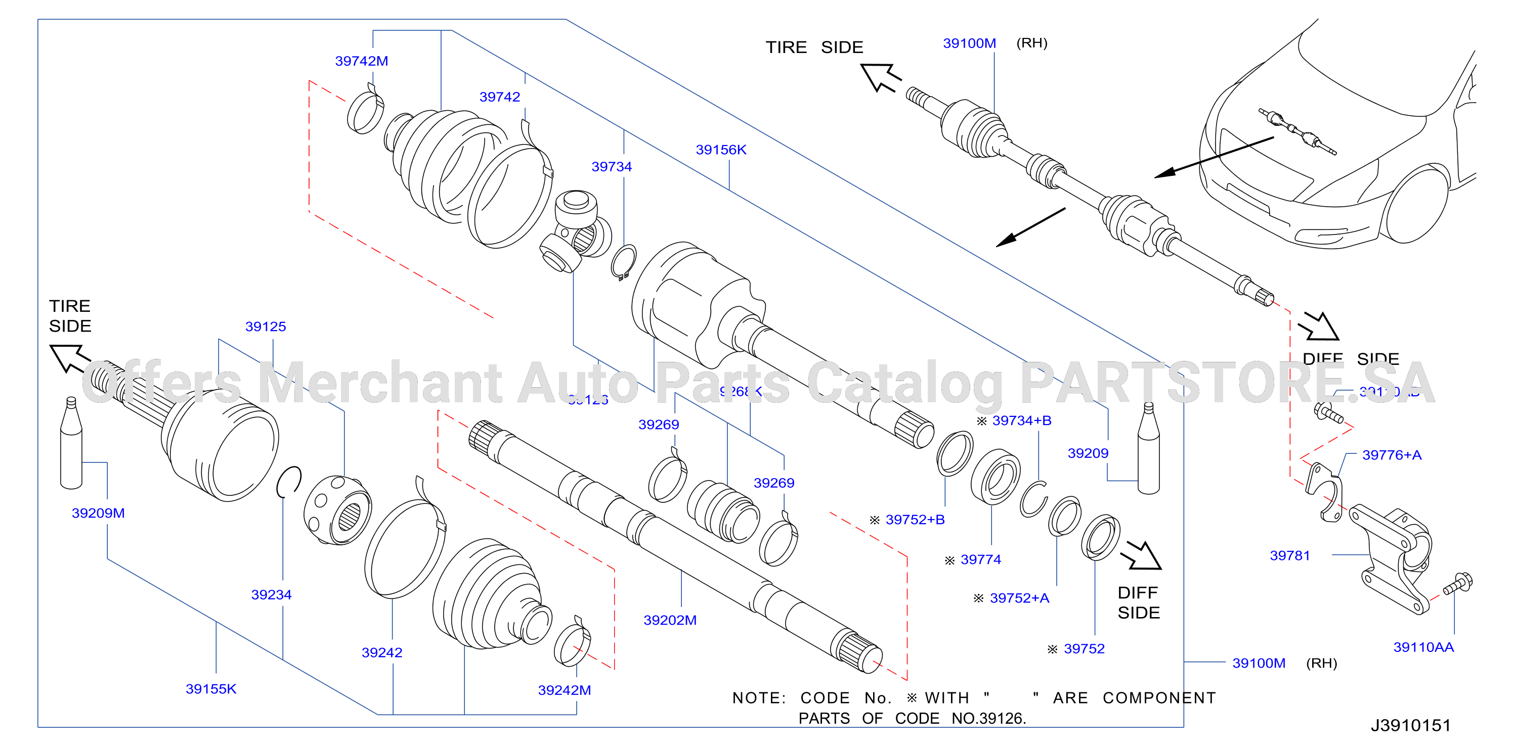 Front Drive Shaft Rh Side