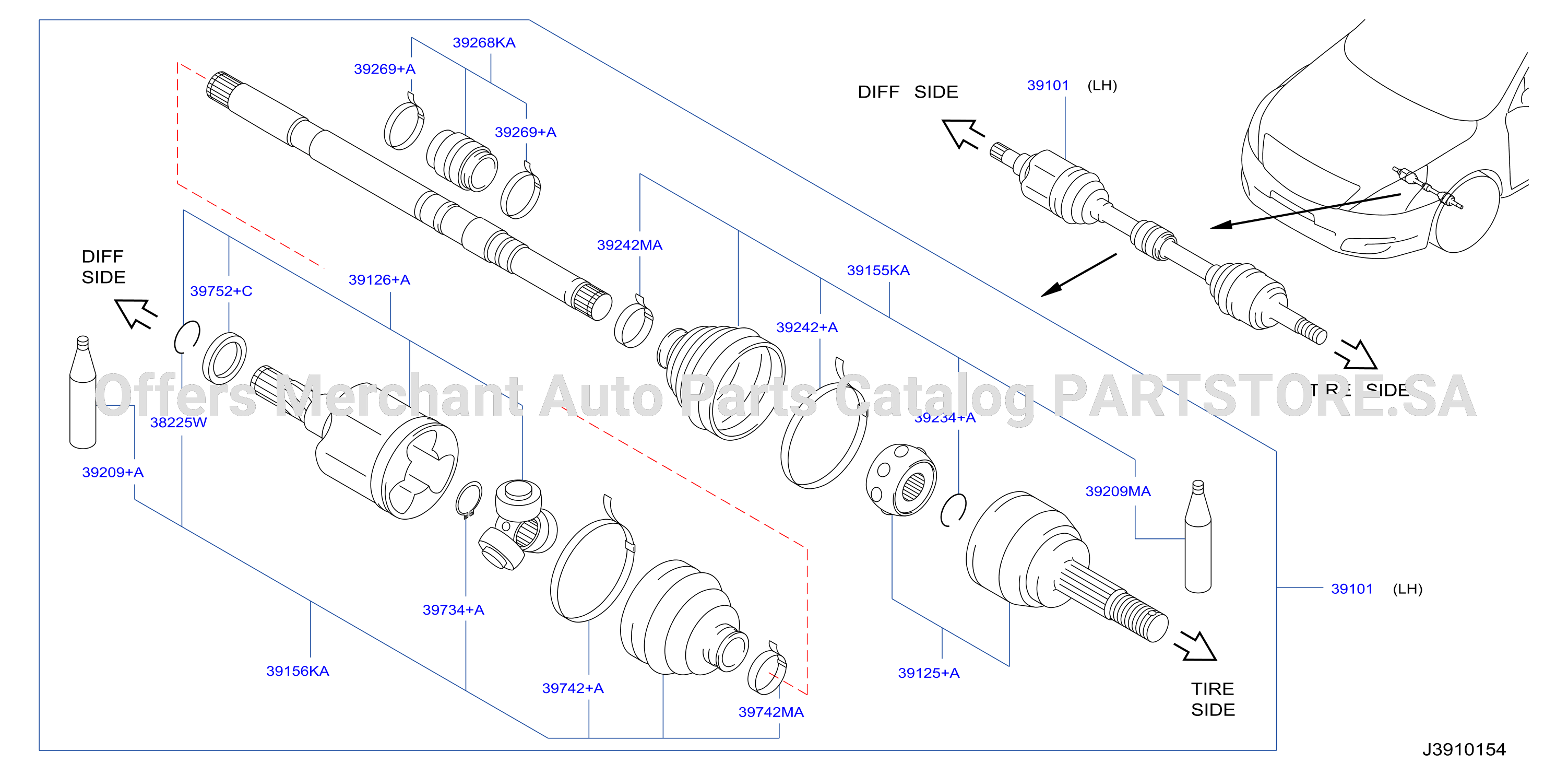 Front Drive Shaft Lh Side