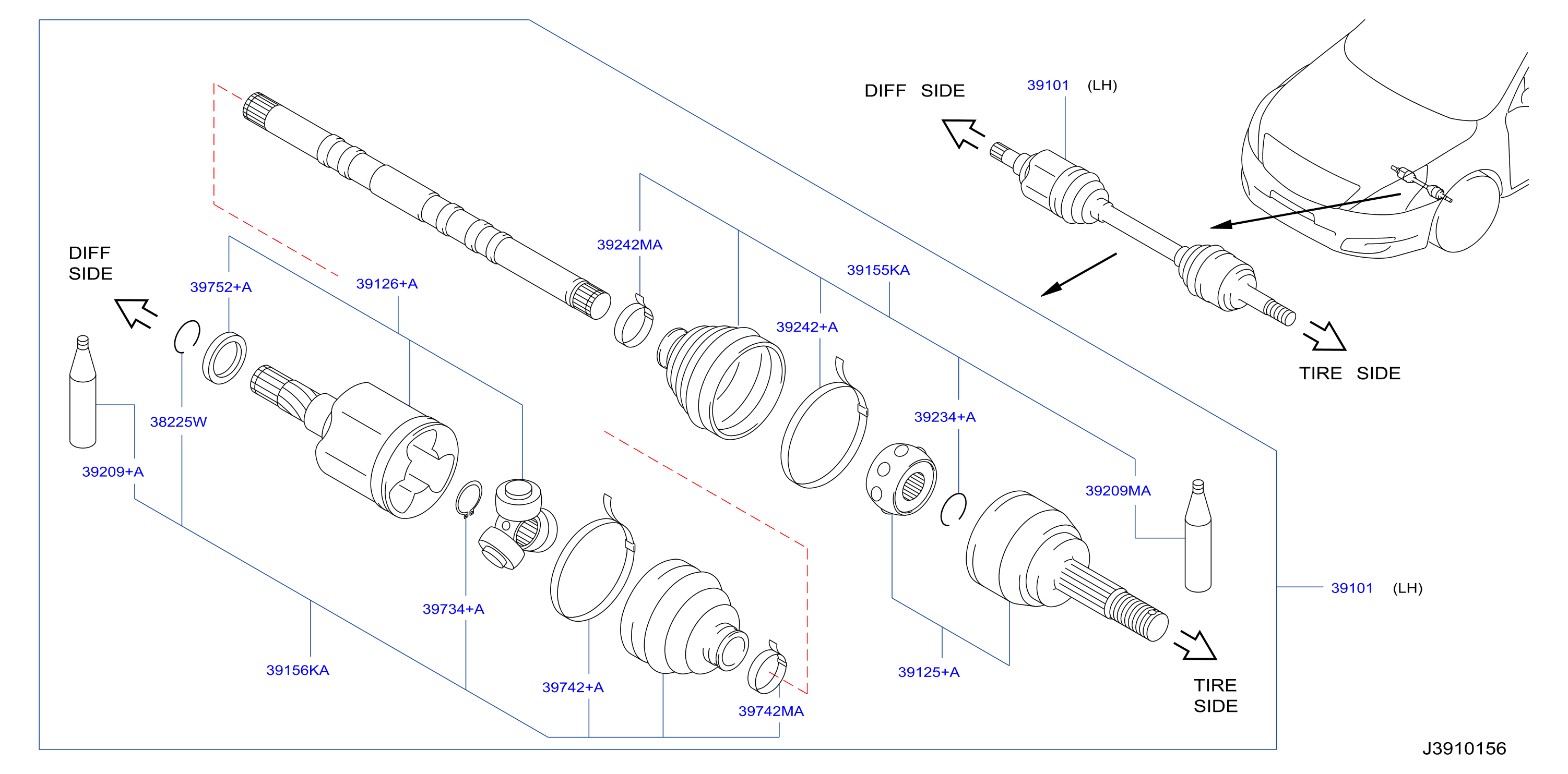 Front Drive Shaft Lh Side