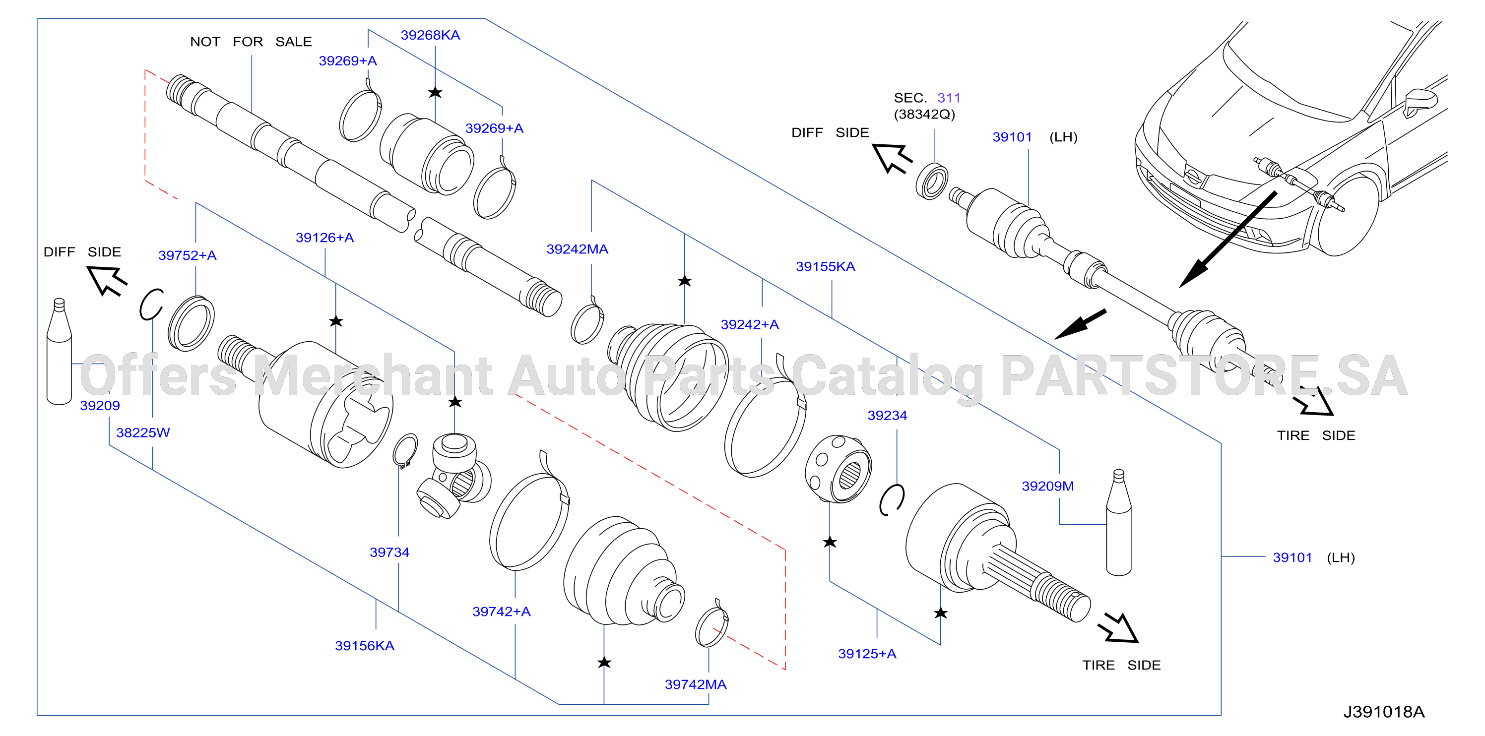 Front Drive Shaft Lh Side
