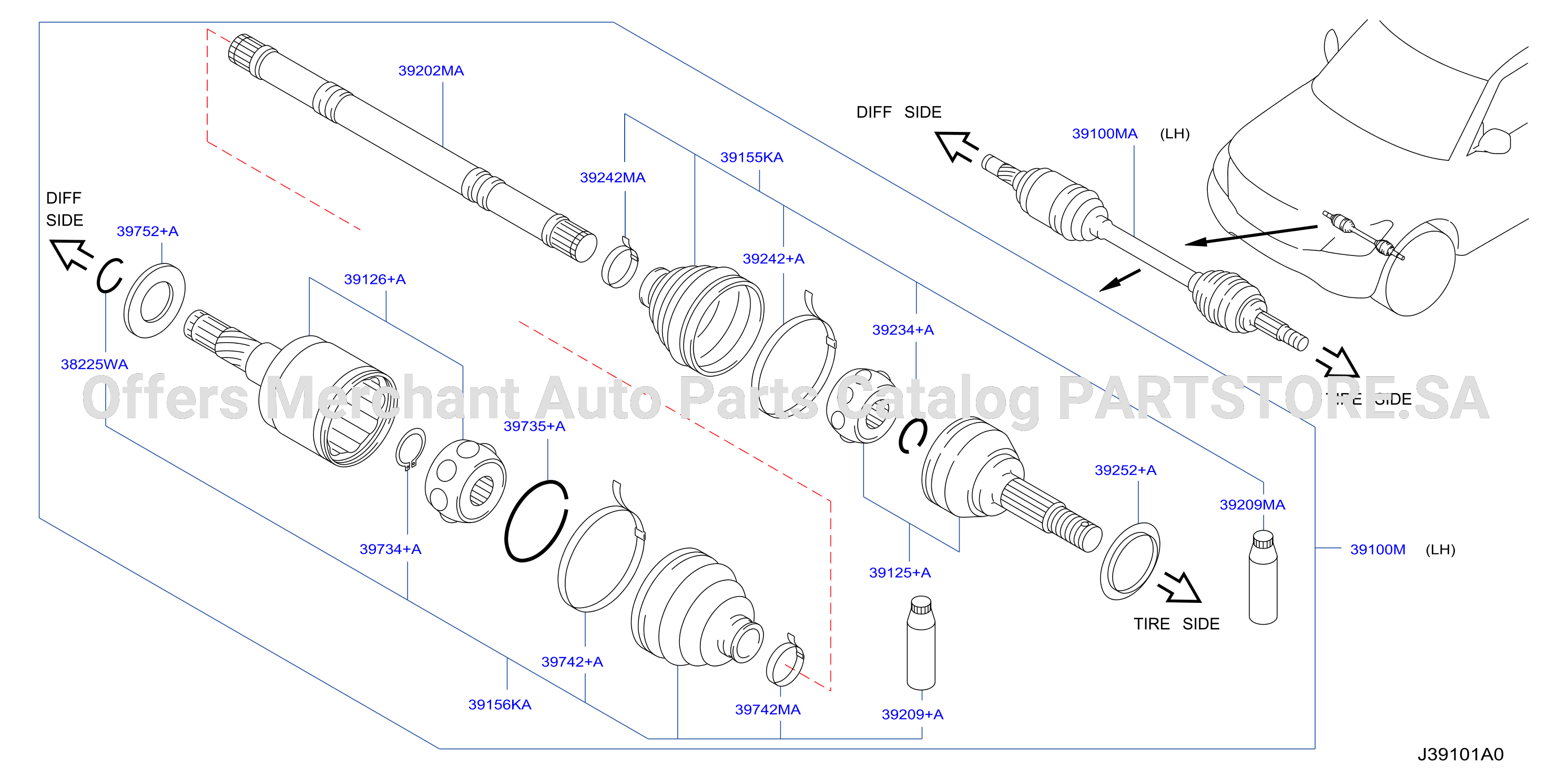 Front Drive Shaft Lh Side