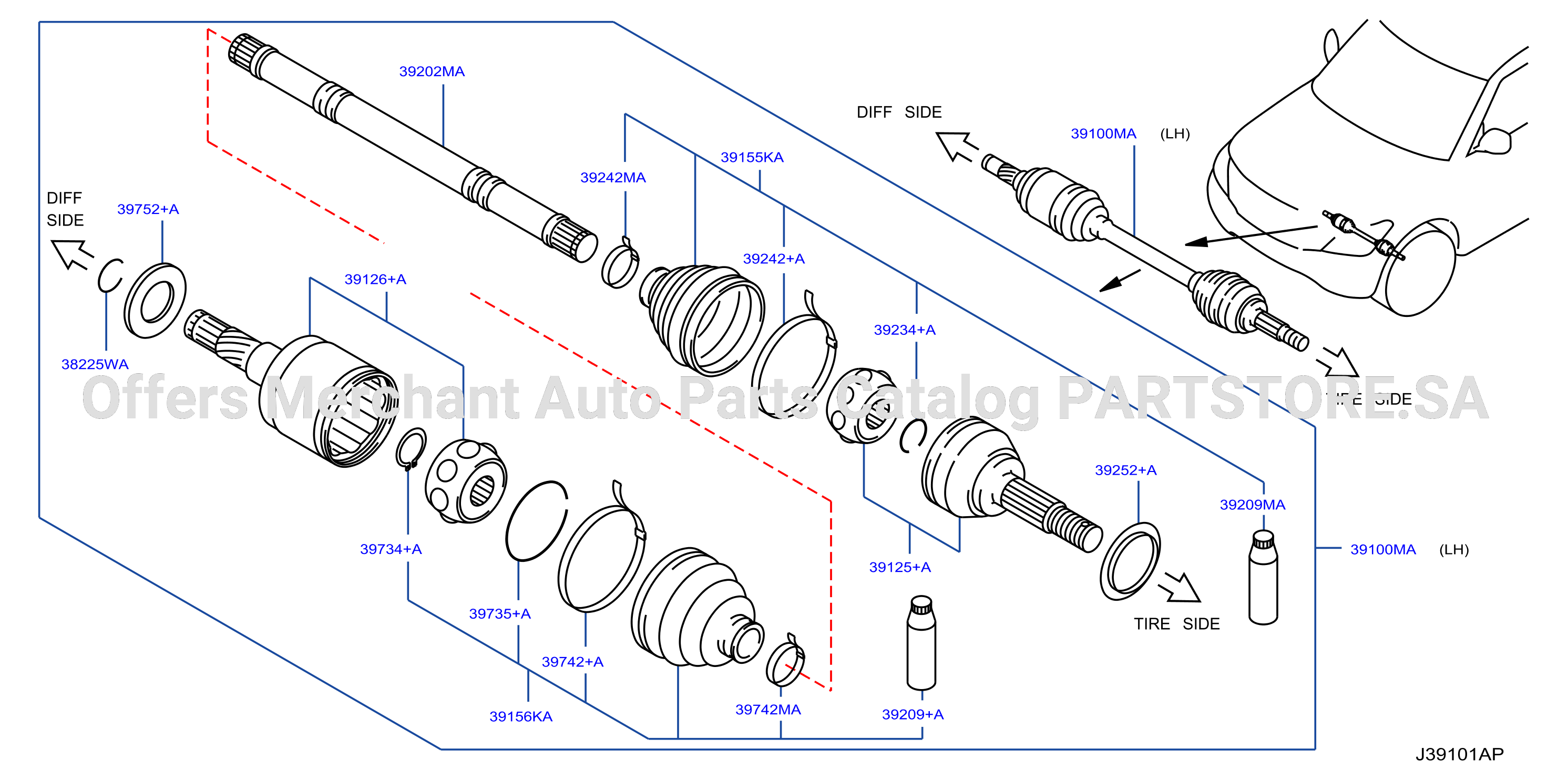 Front Drive Shaft Lh Side