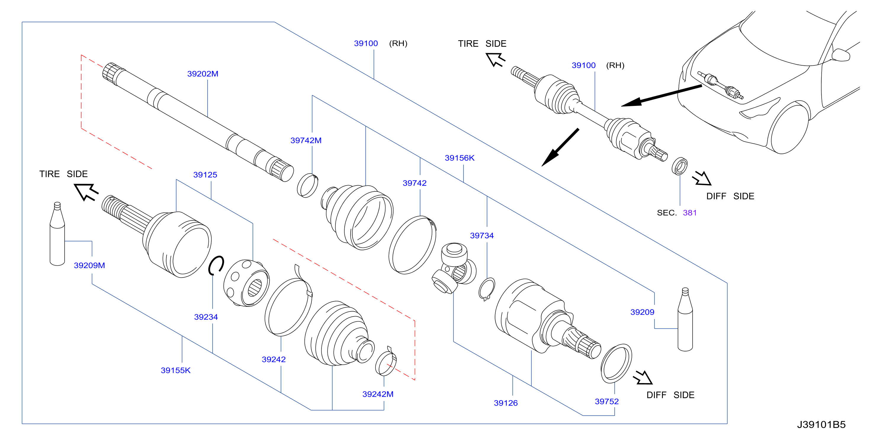 Front Drive Shaft Rh Side