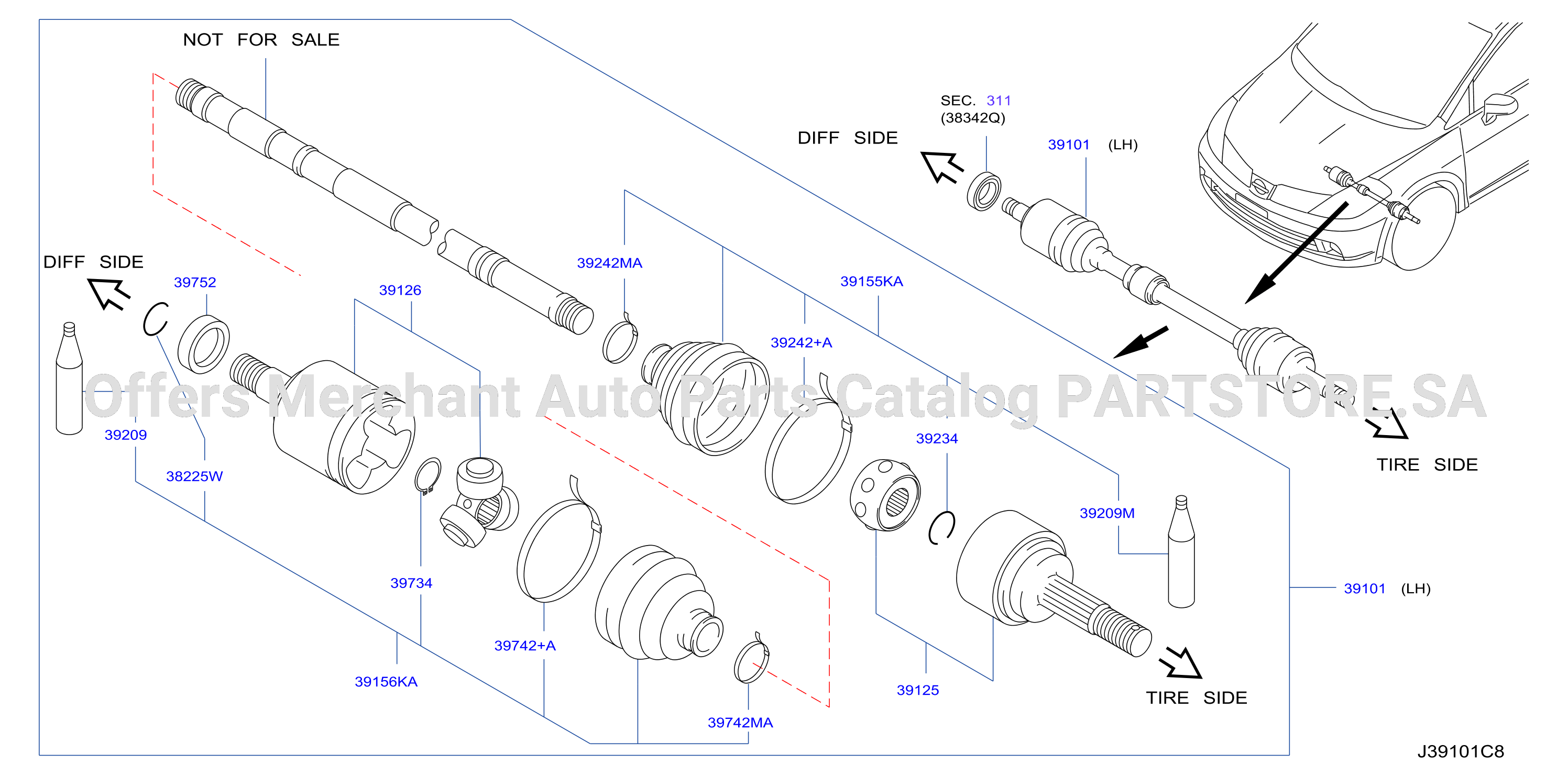 Front Drive Shaft Lh Side
