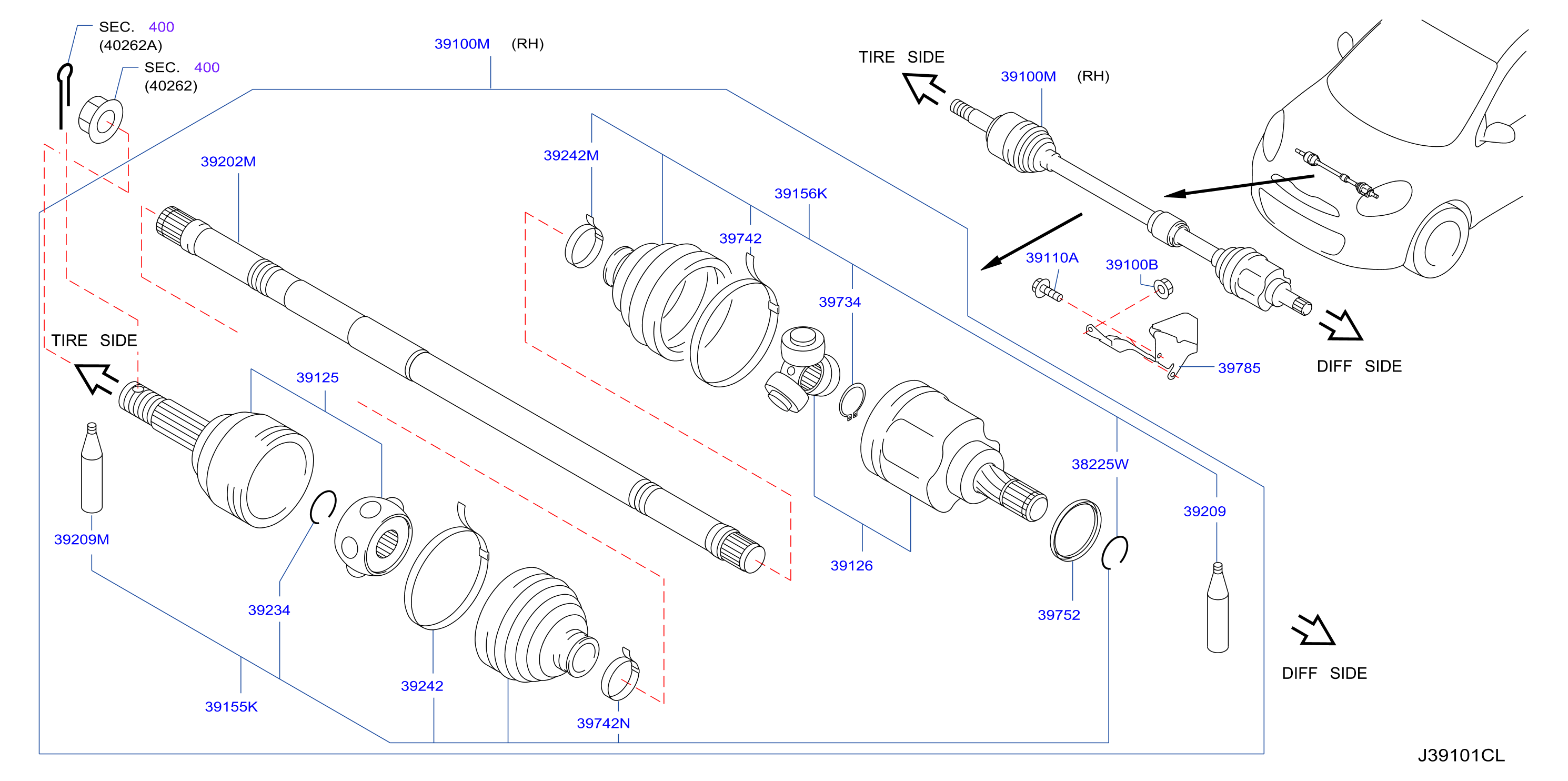 Front Drive Shaft Rh Side