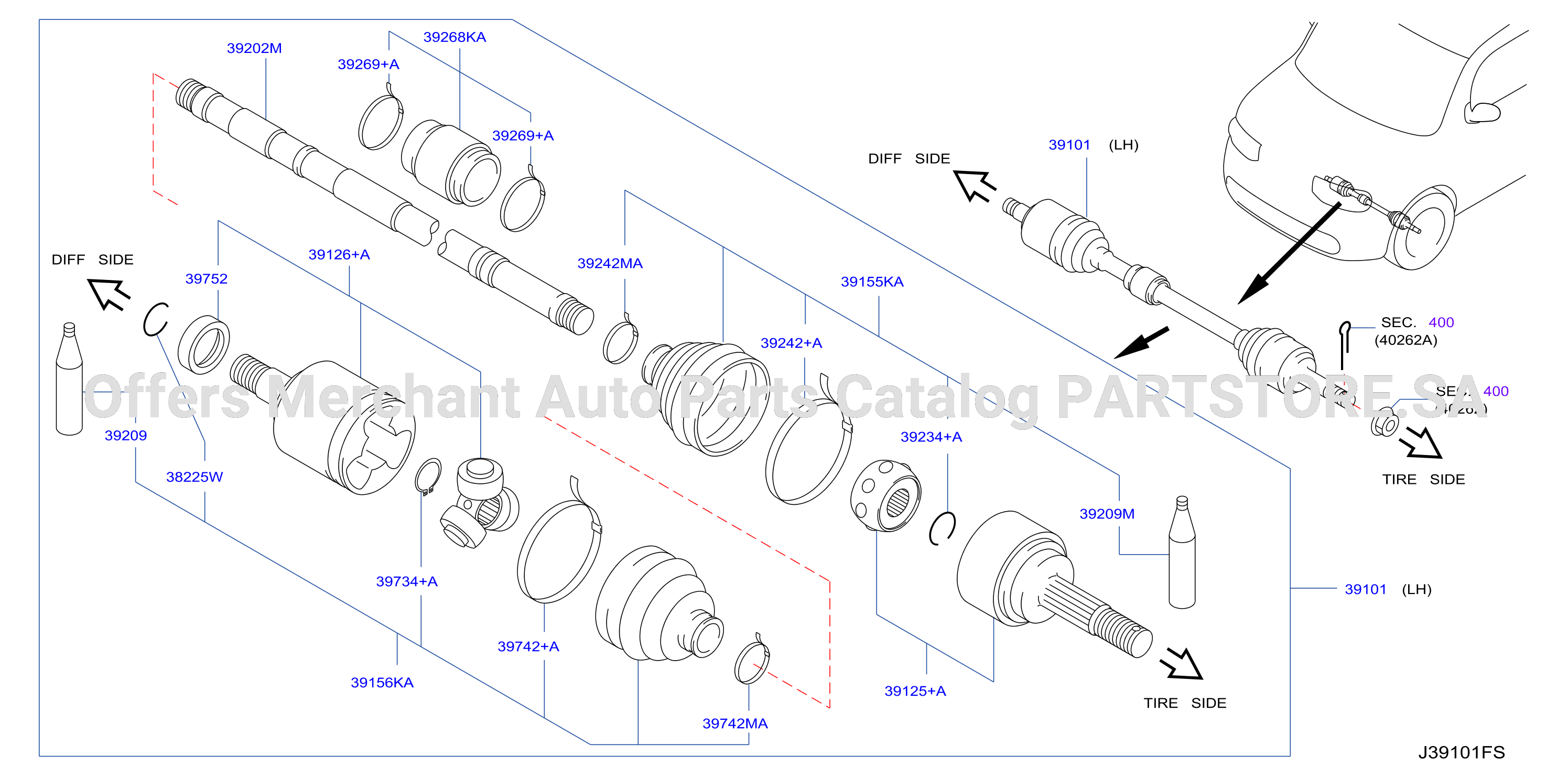 Front Drive Shaft Lh Side