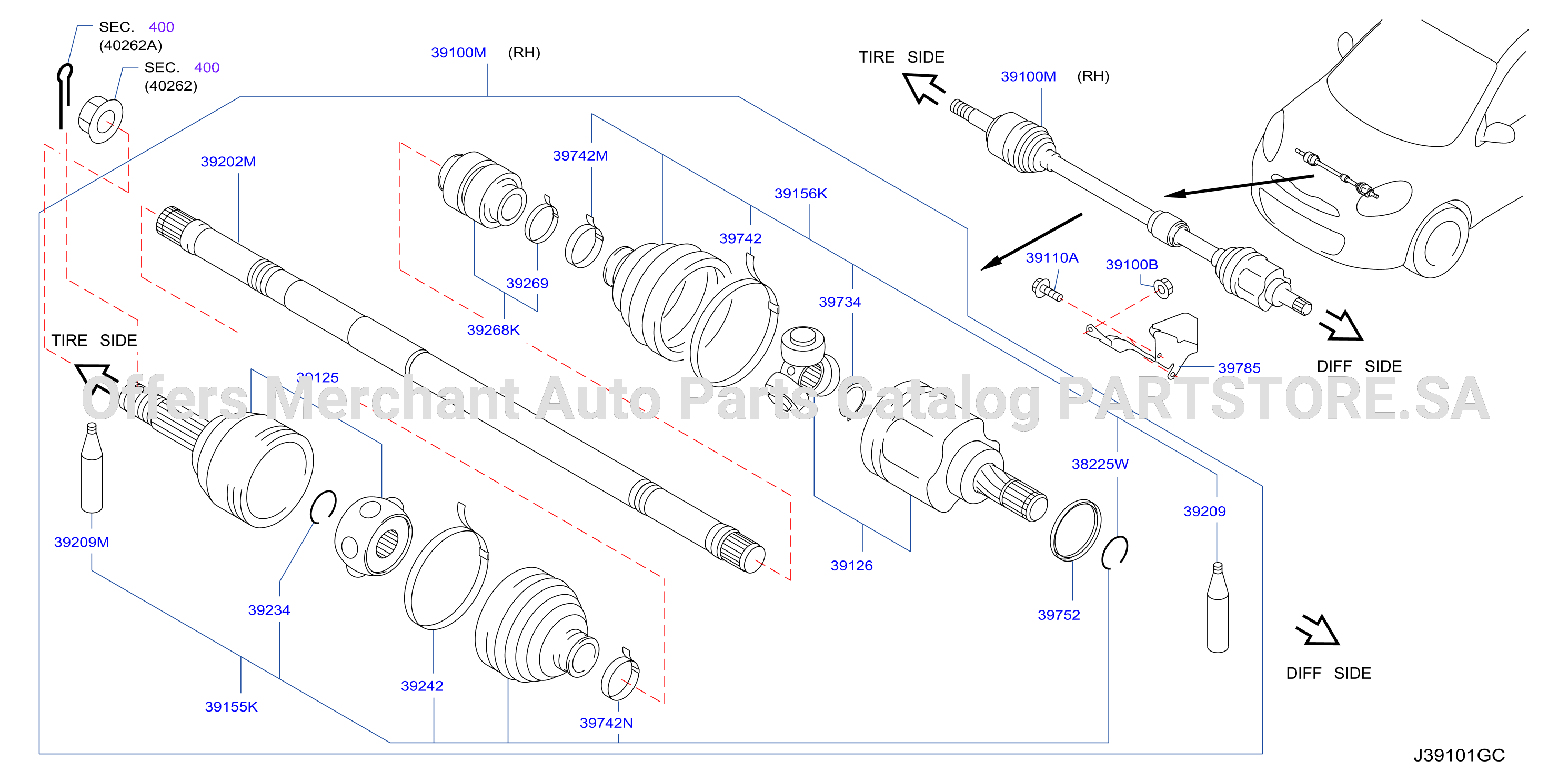 Front Drive Shaft Rh Side