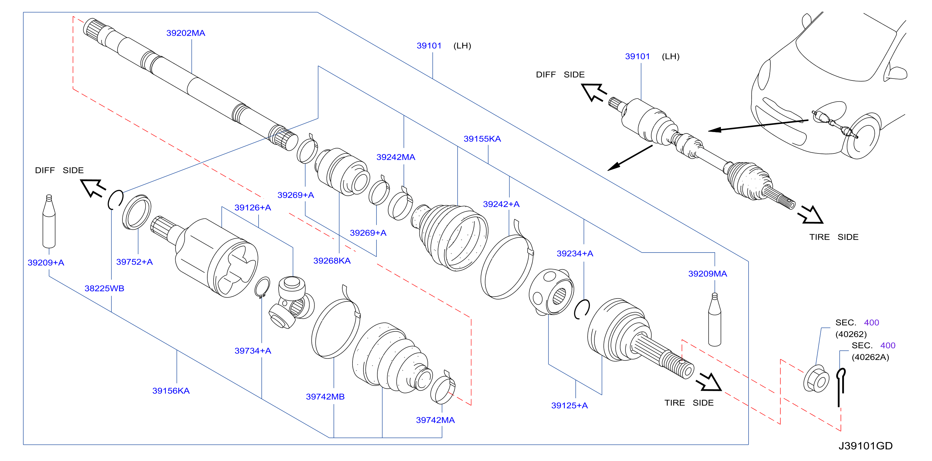 Front Drive Shaft Lh Side