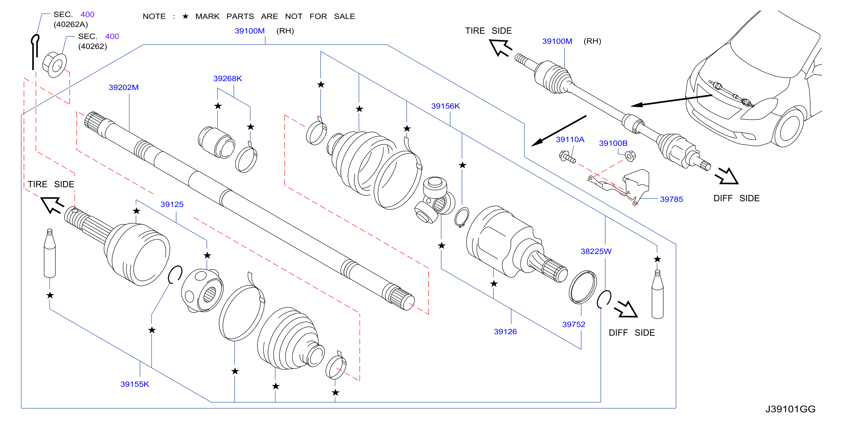 Front Drive Shaft Rh Side