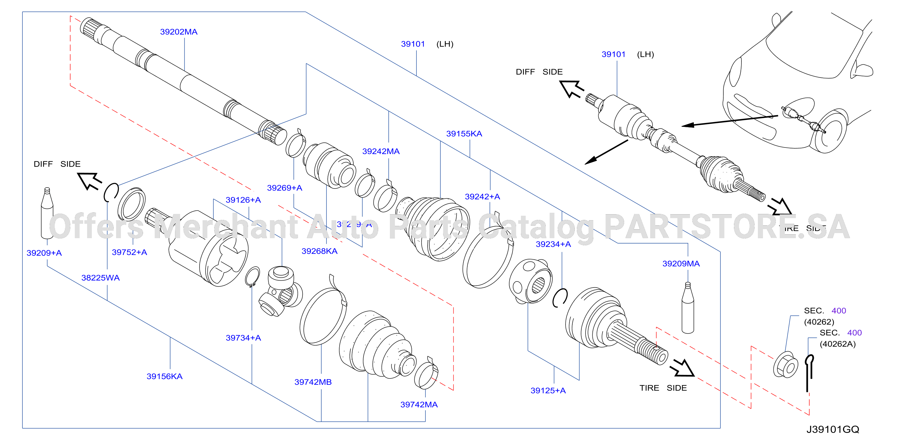 Front Drive Shaft Lh Side