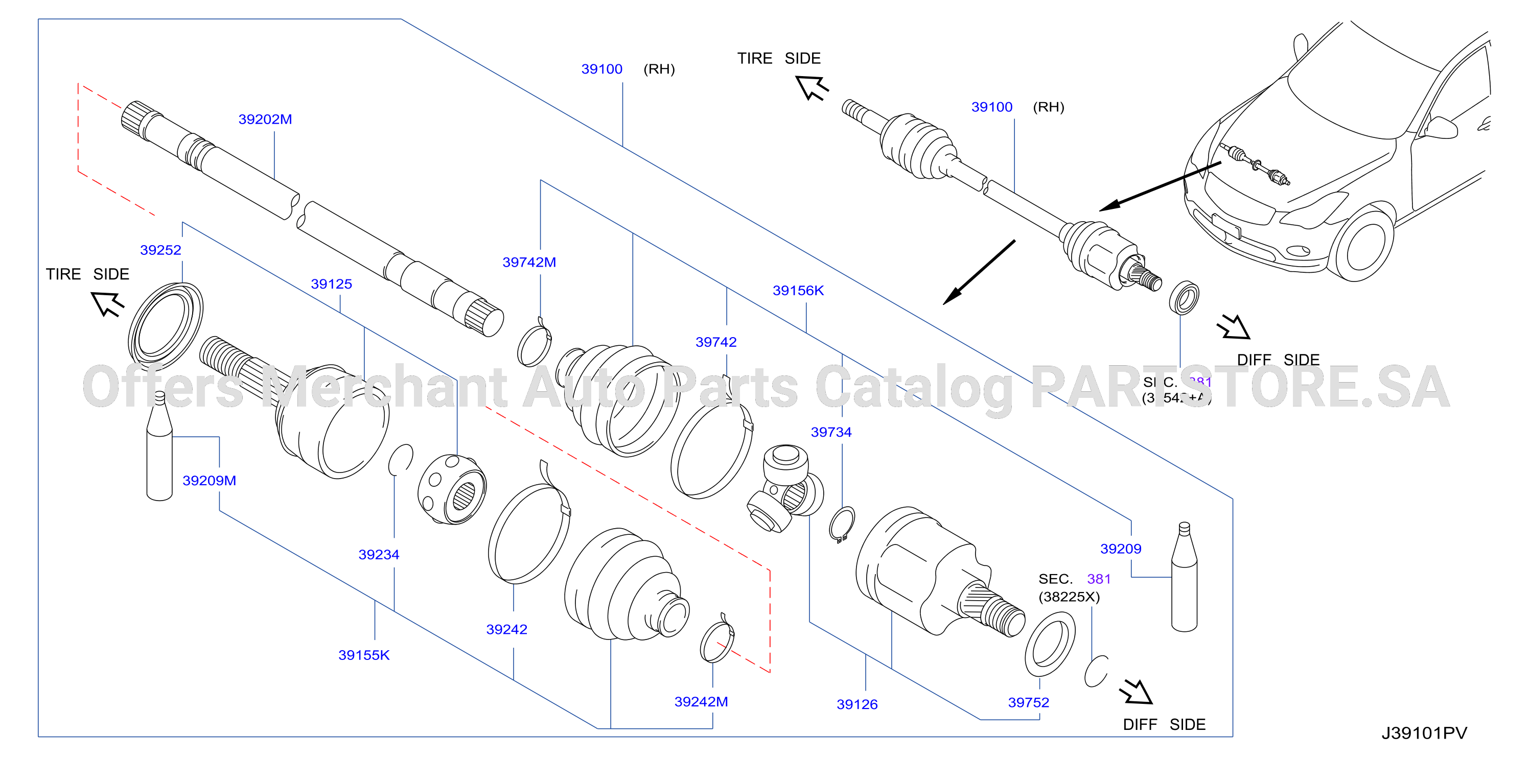 Front Drive Shaft Rh Side