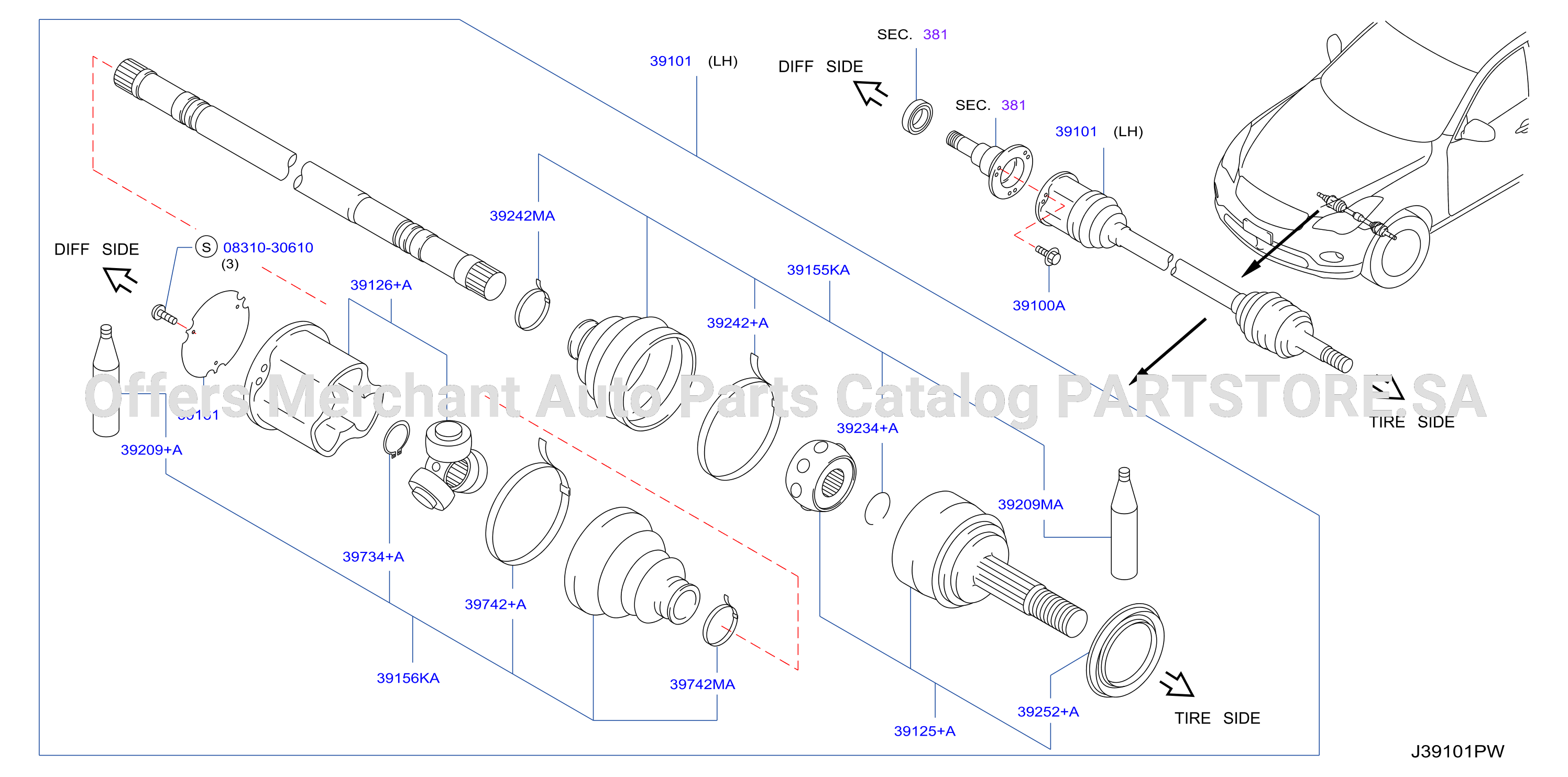 Front Drive Shaft Lh Side
