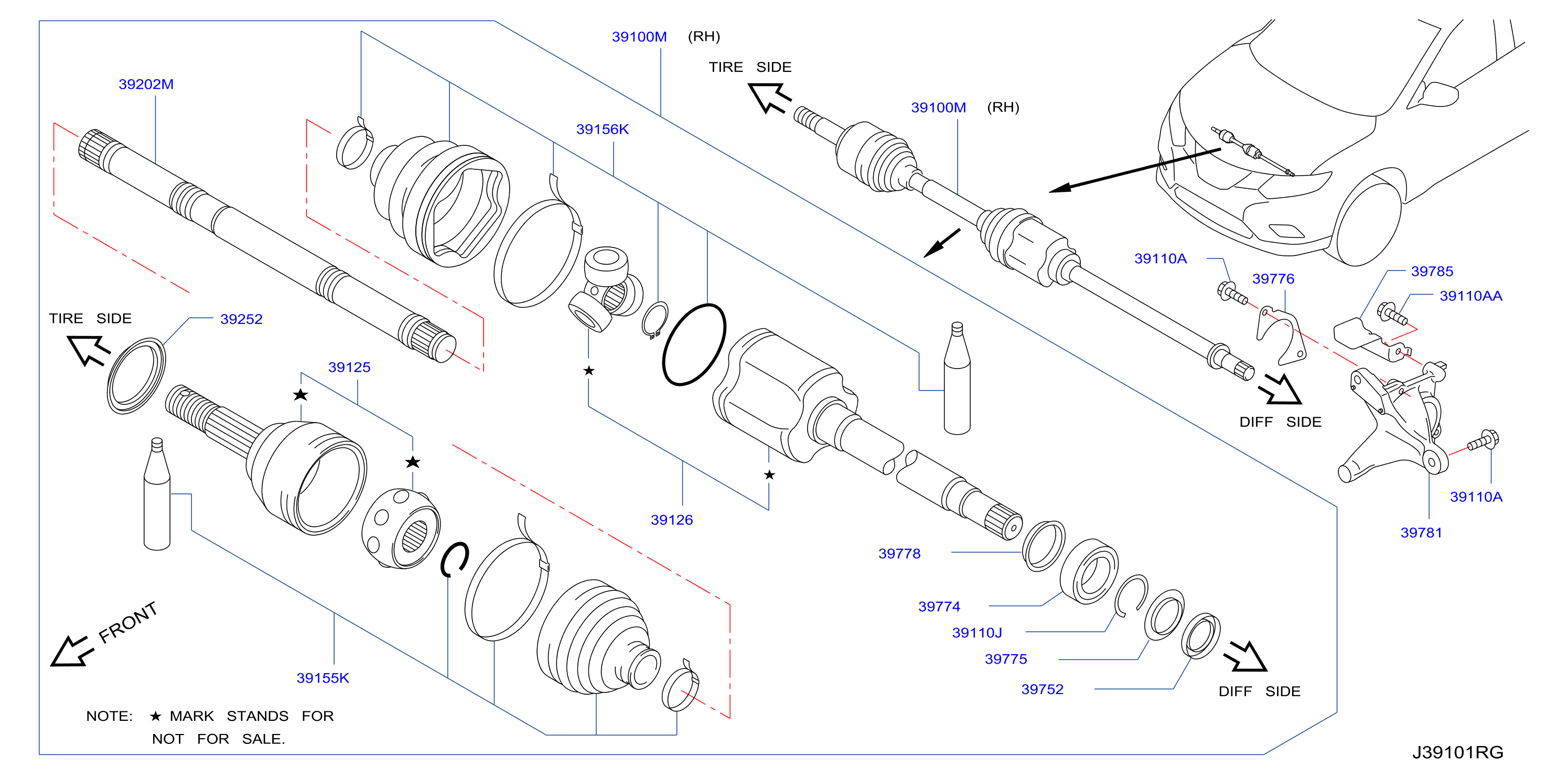 Front Drive Shaft Rh Side