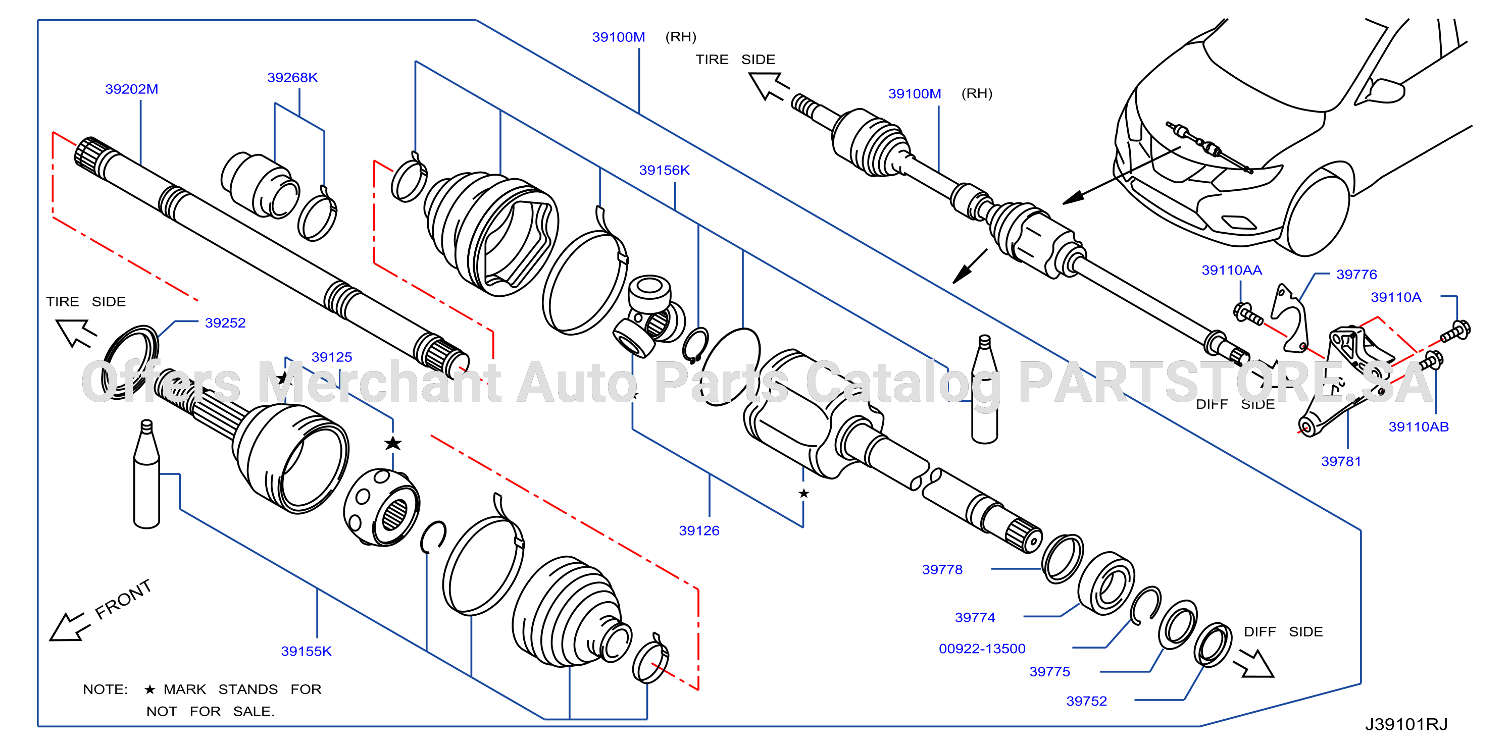 Front Drive Shaft Rh Side