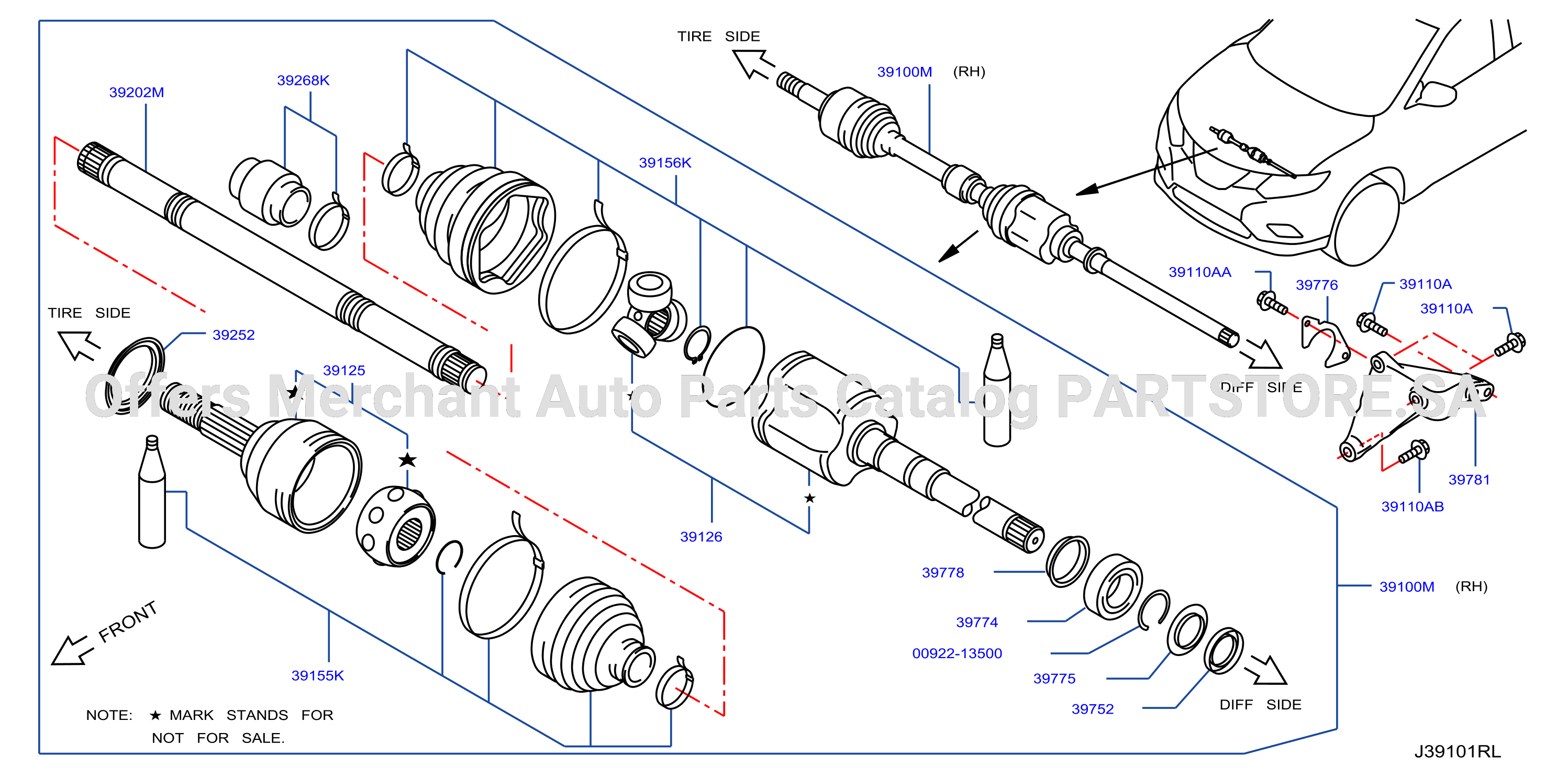 Front Drive Shaft Rh Side Korea
