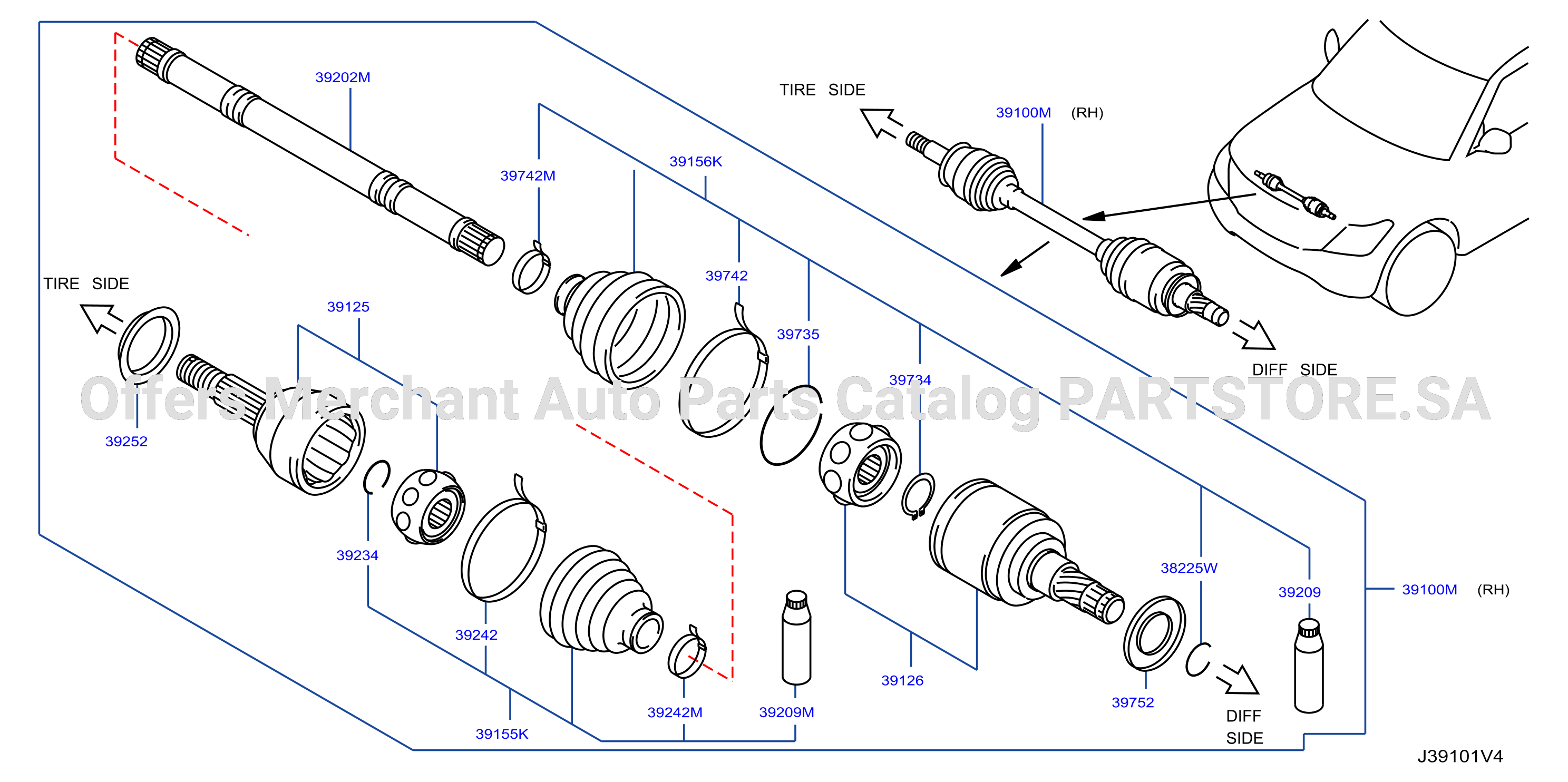 Front Drive Shaft Rh Side