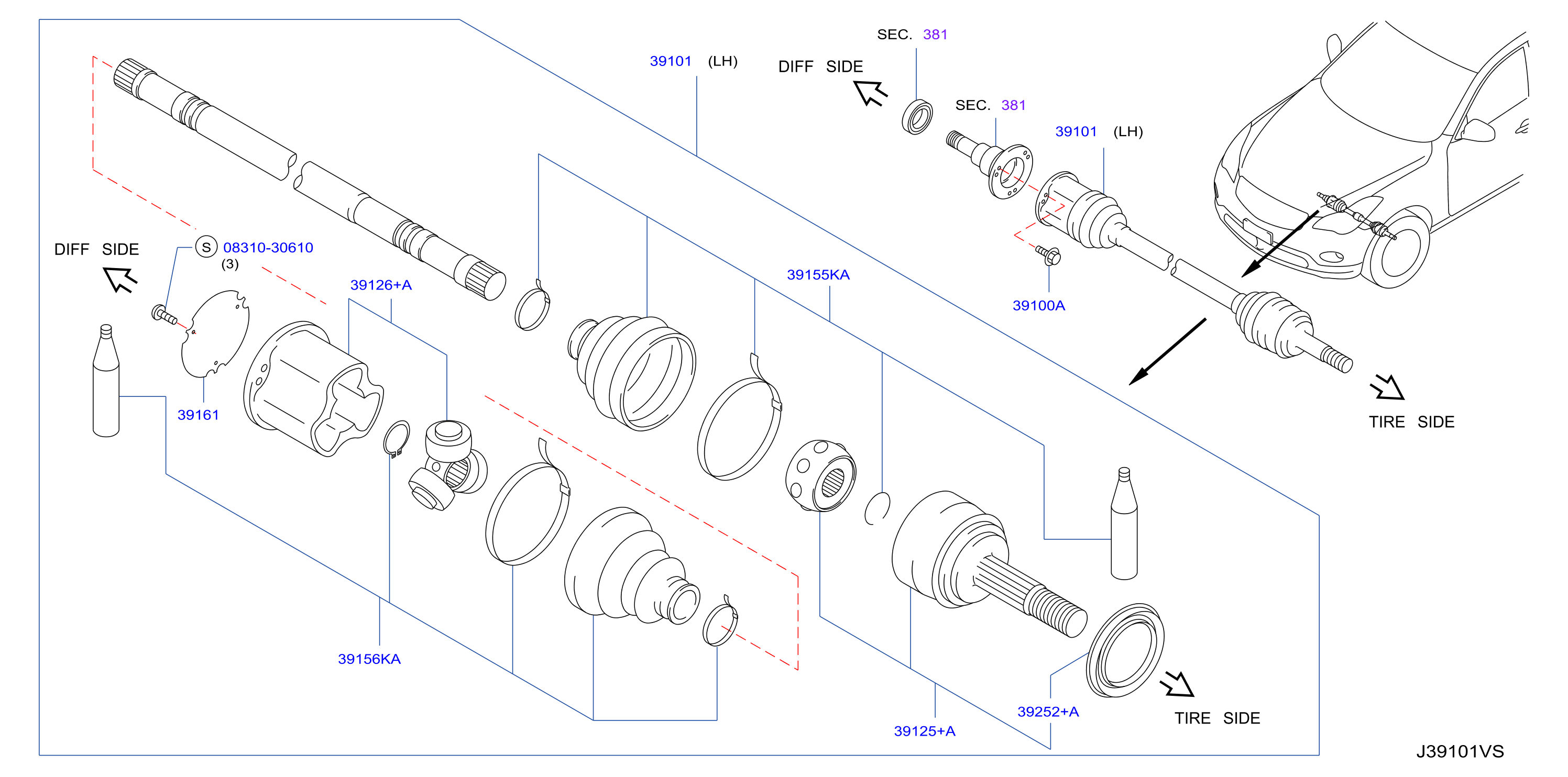 Front Drive Shaft Lh Side
