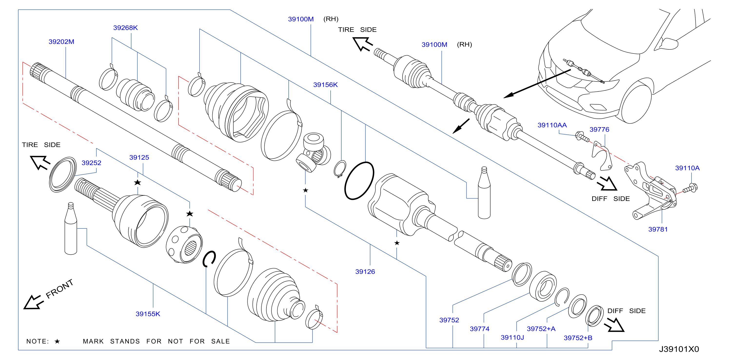 Front Drive Shaft Rh Side