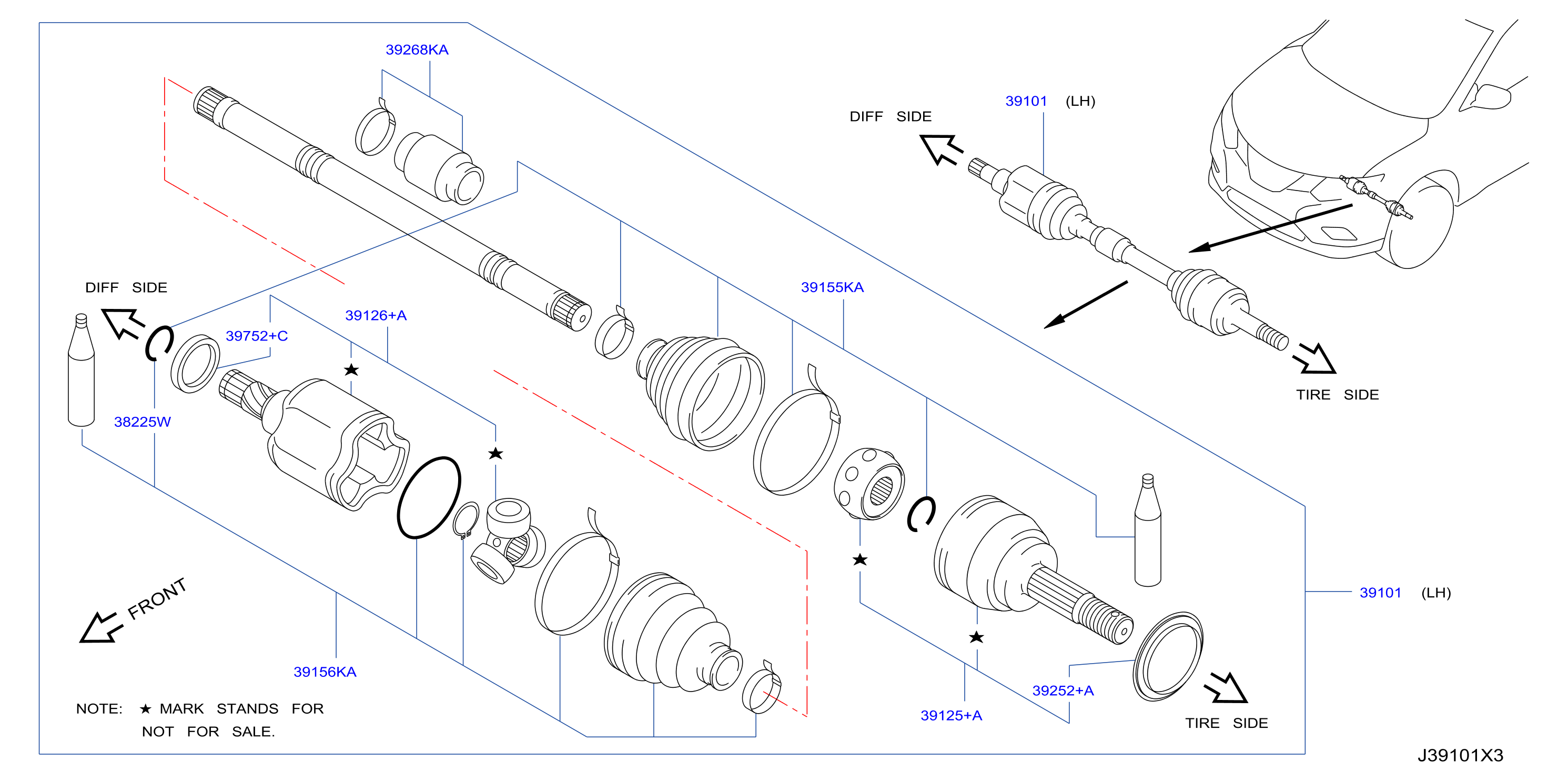 Front Drive Shaft Lh Side