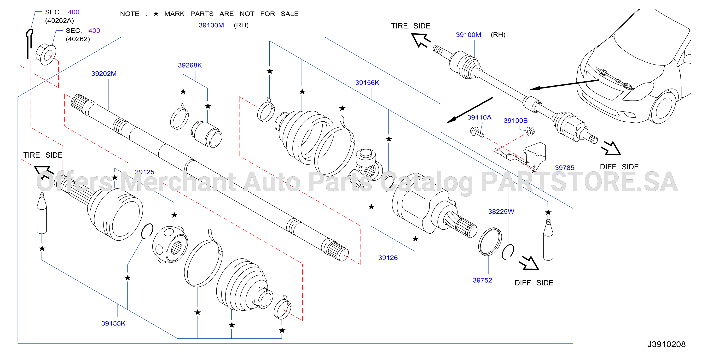 Front Drive Shaft Rh Side