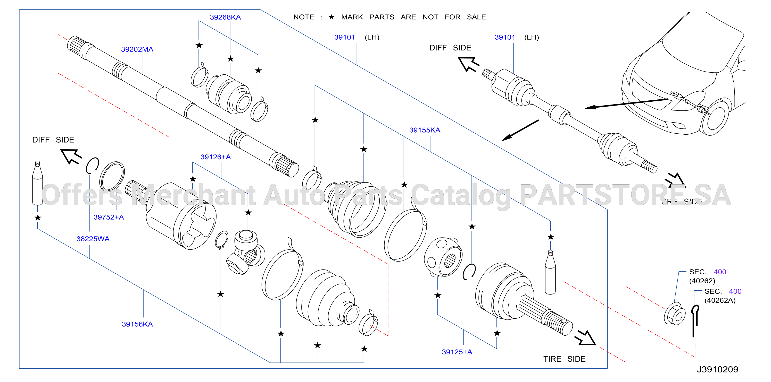 Front Drive Shaft Lh Side