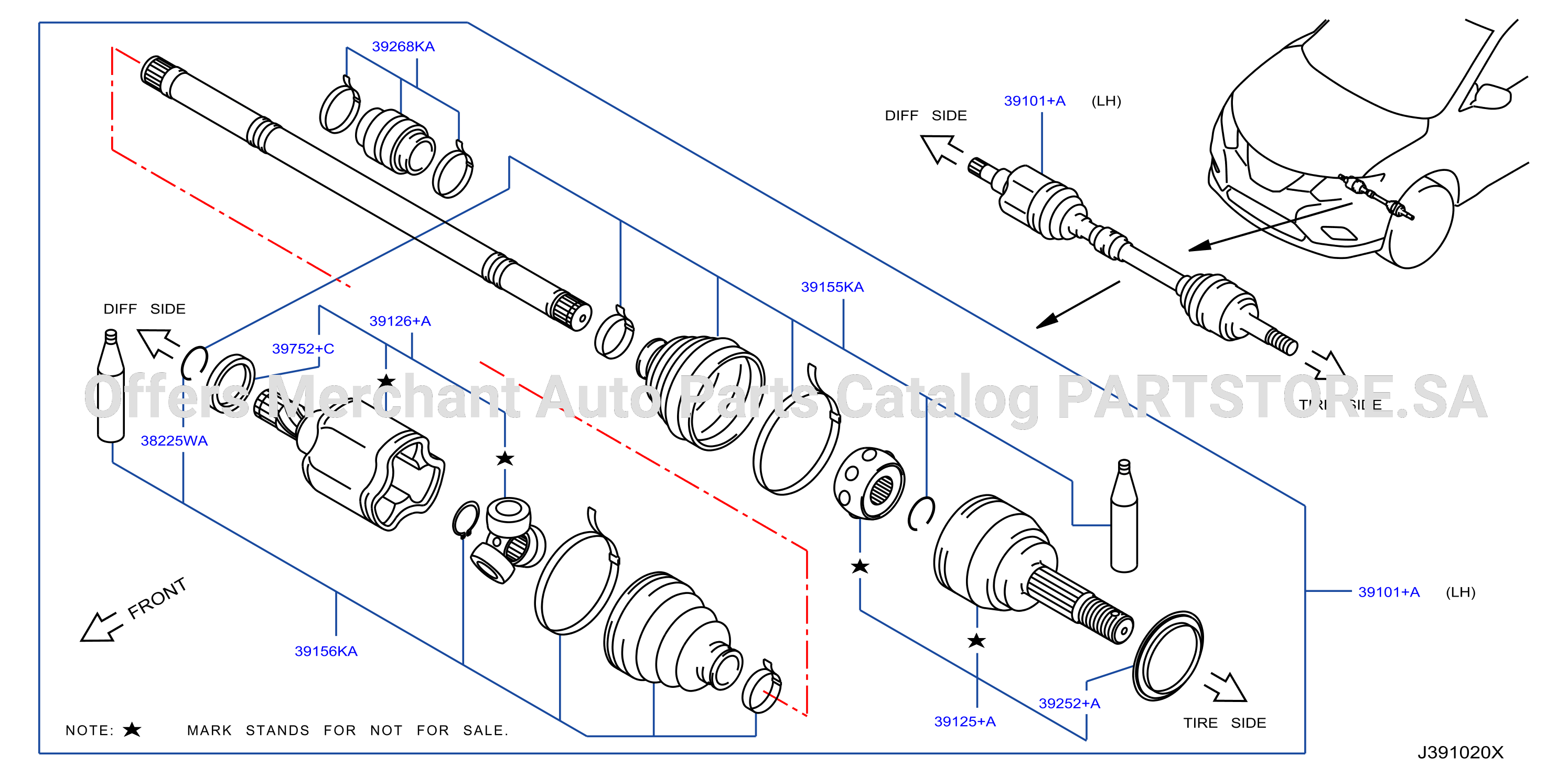 Front Drive Shaft Lh Side Hev