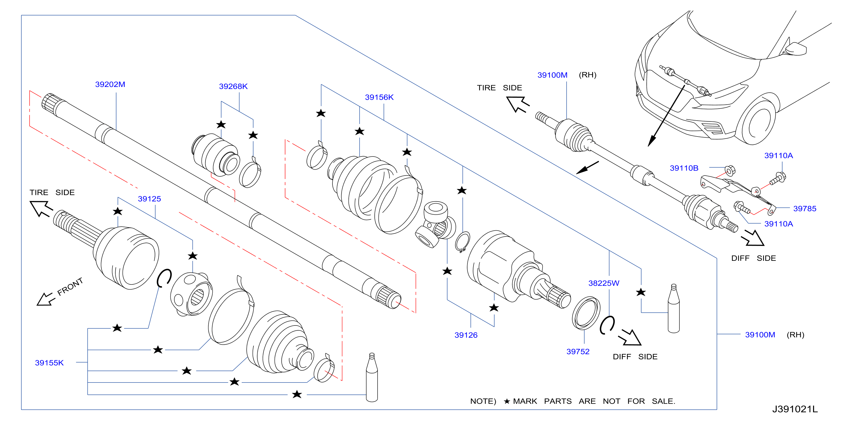 Front Drive Shaft Rh Side