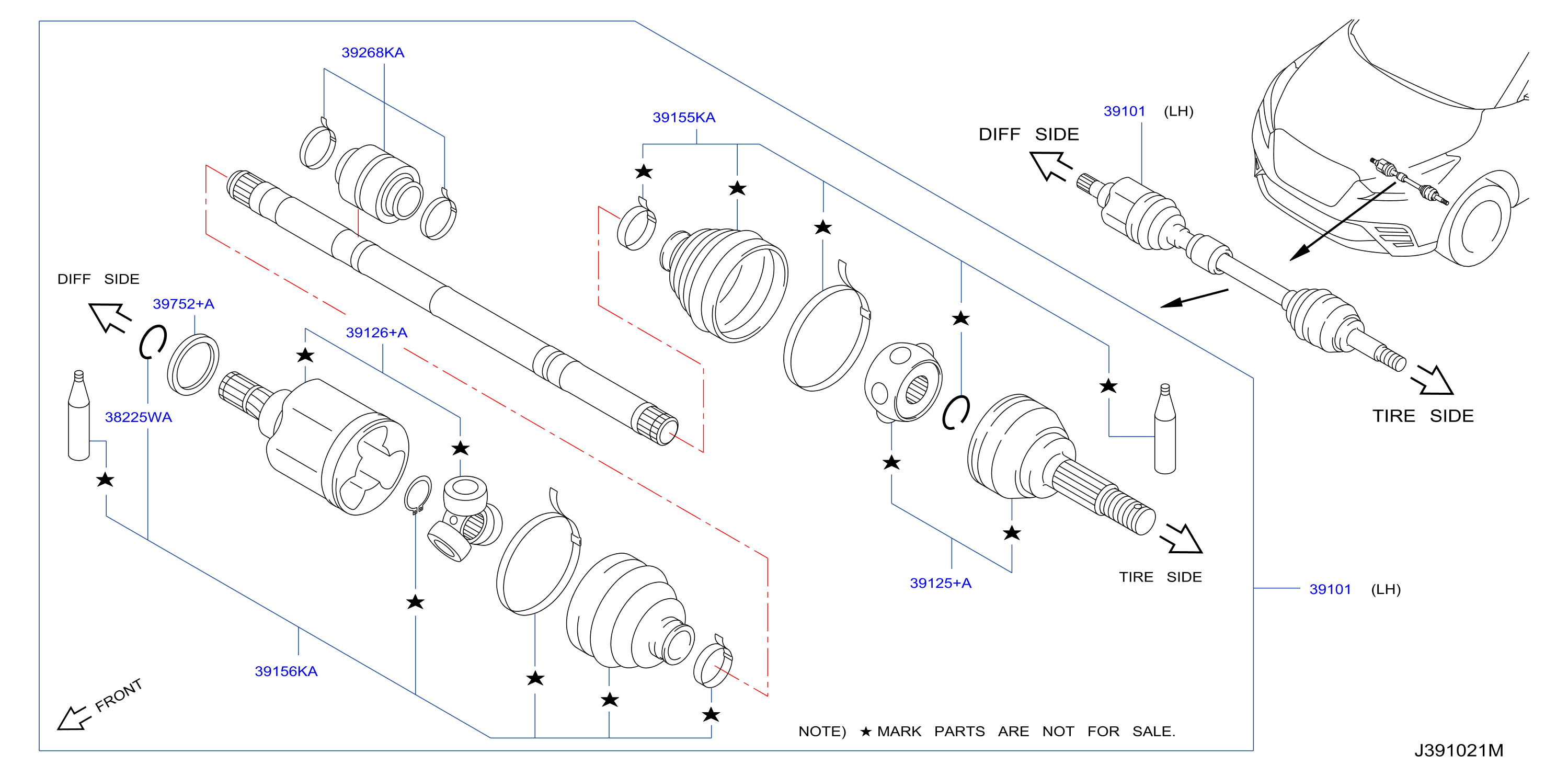 Front Drive Shaft Lh Side