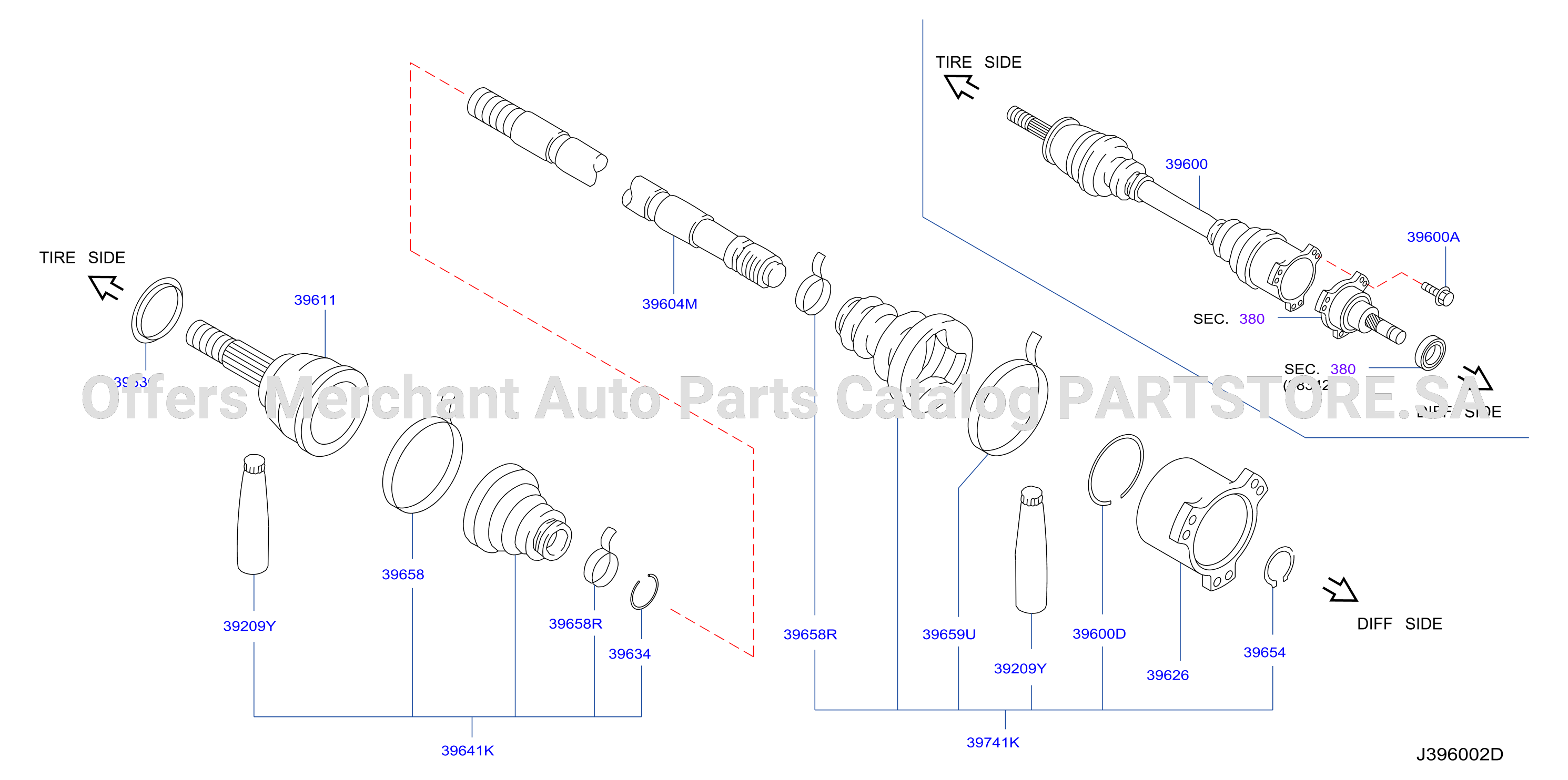 Rear Drive Shaft Rh Side